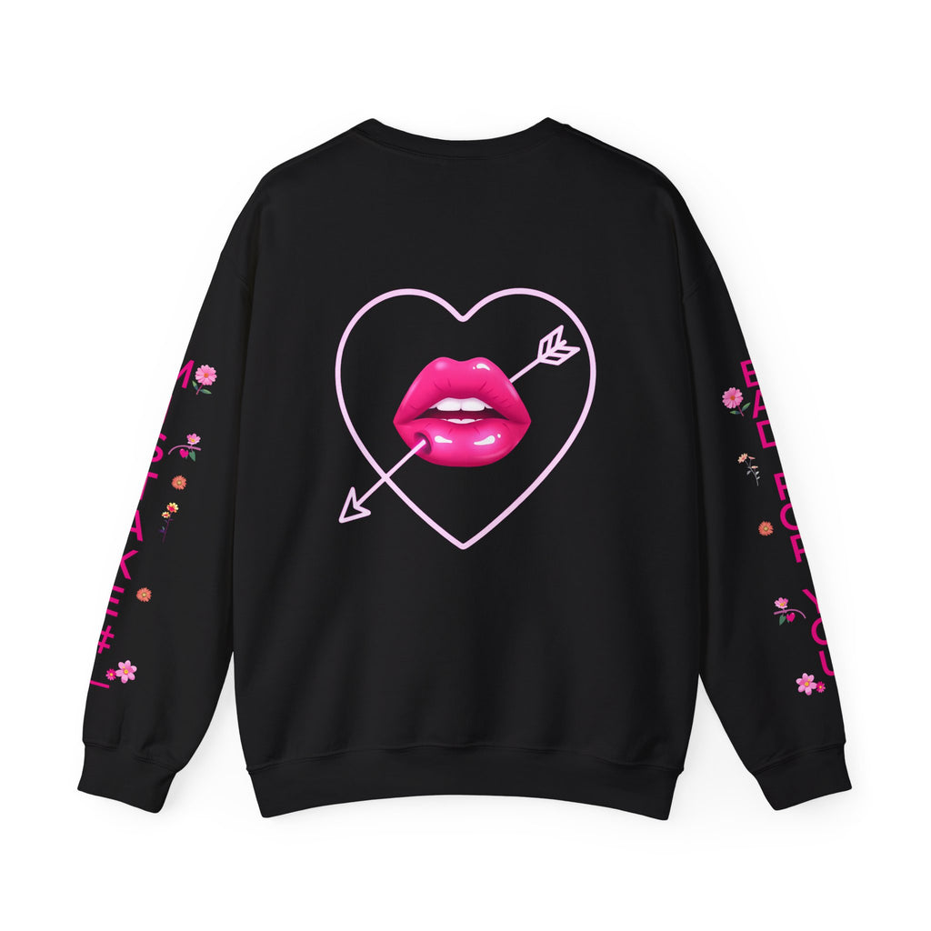 I Look Like Your Next Mistake sweatshirt | Heart Arrow Lip Design