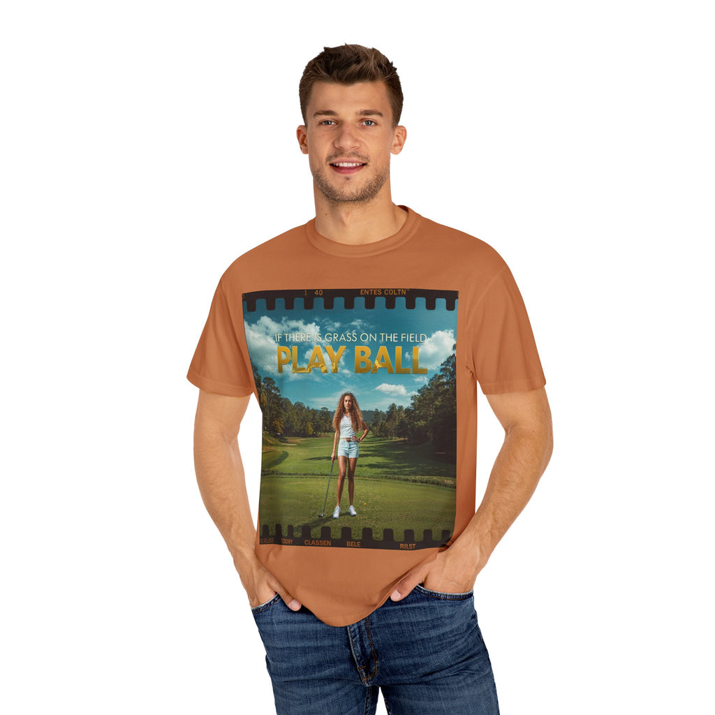 Play Ball golf scene T-shirt | retro golf course photo tee