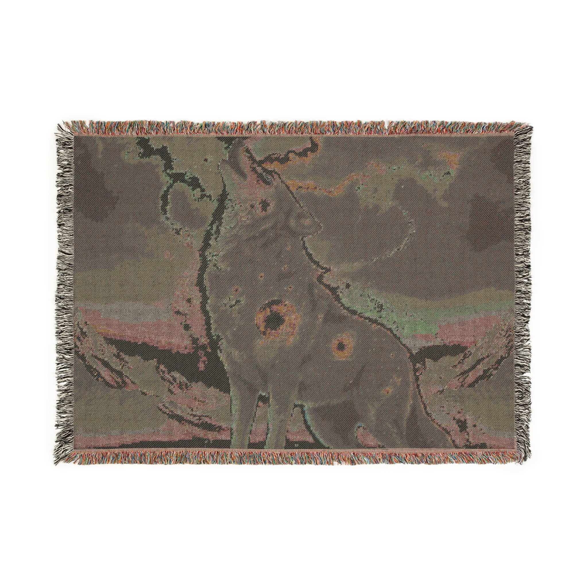 Cosmic Wolf Woven Blanket | Starry Galaxy Canine Tapestry Throw