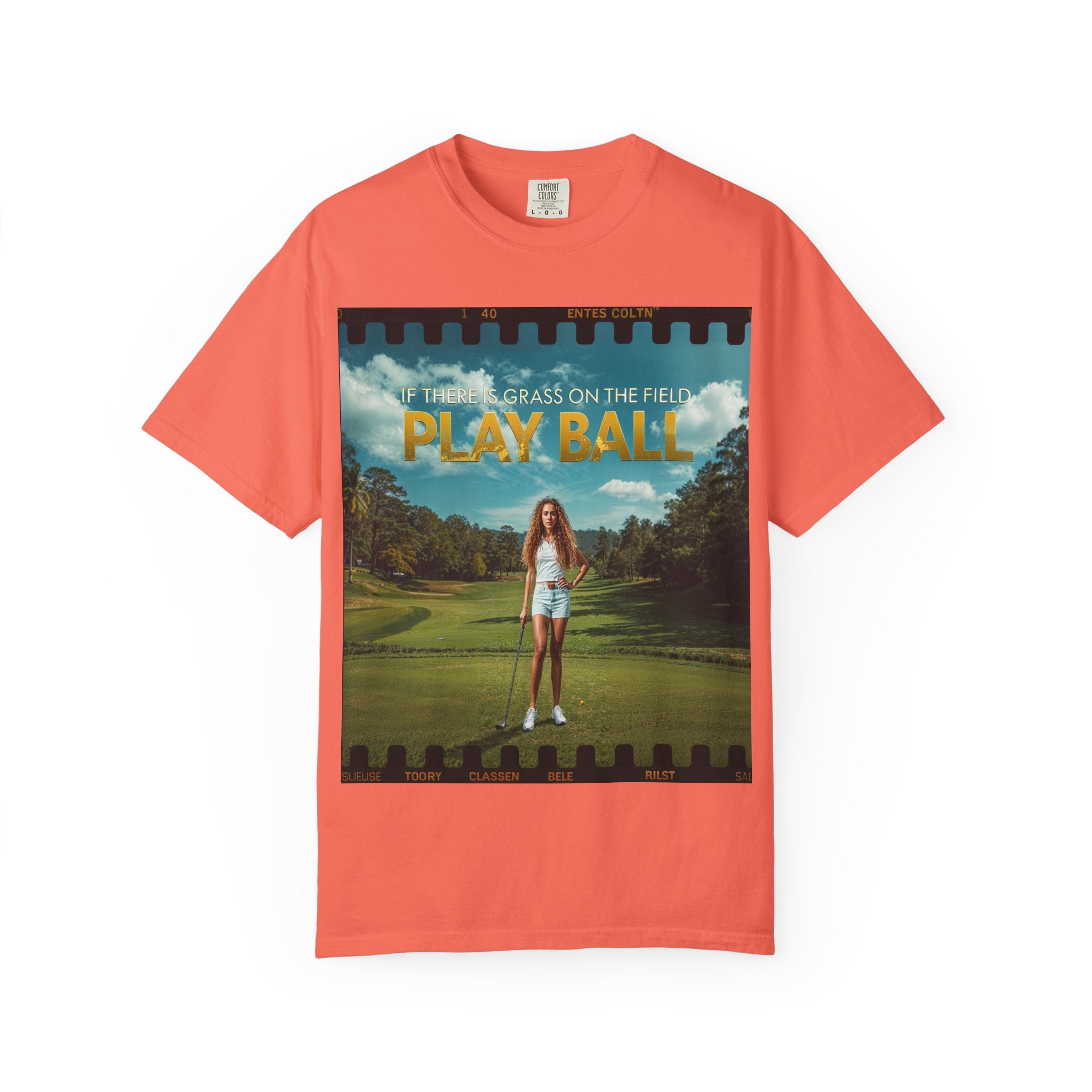 Play Ball golf scene T-shirt | retro golf course photo tee