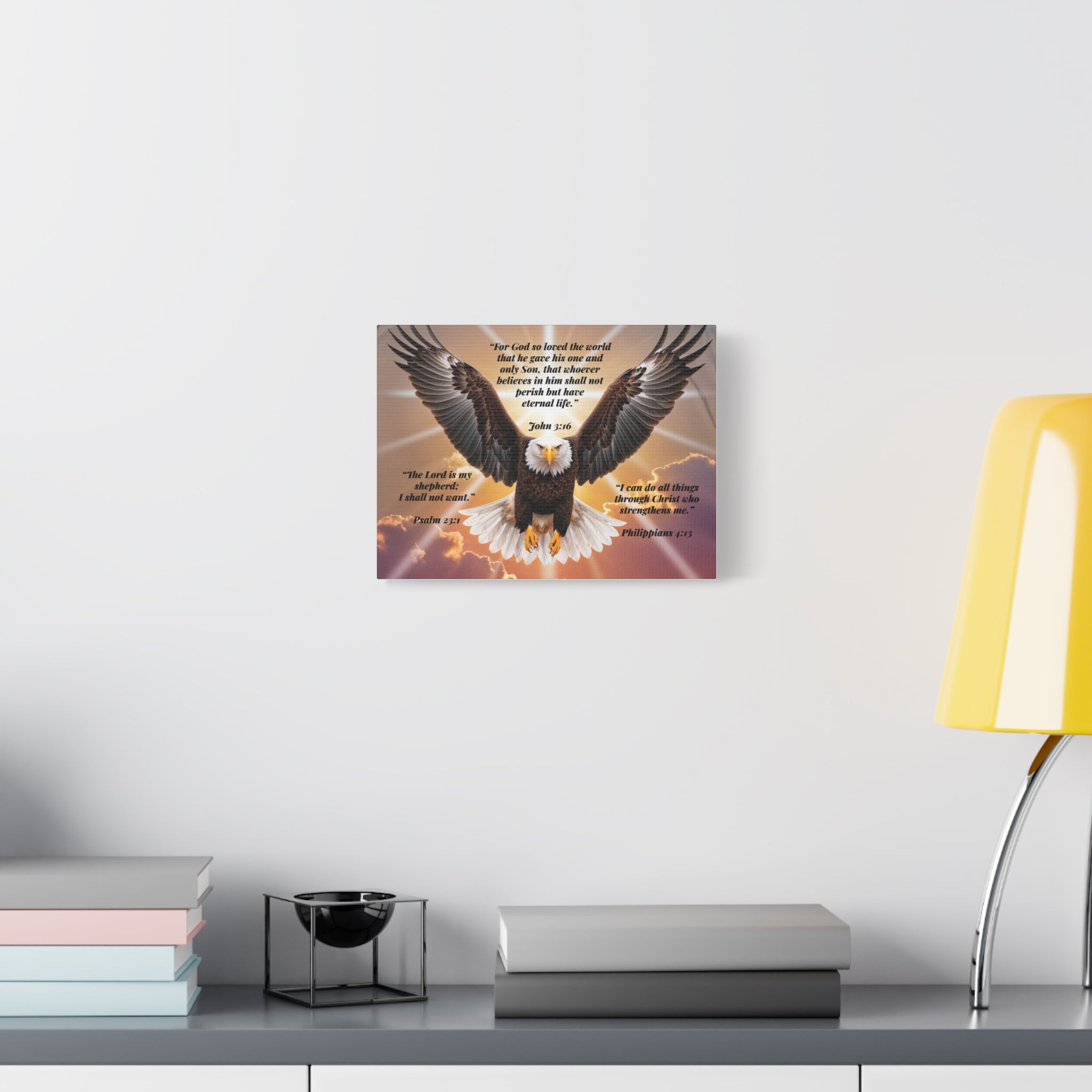 Bald Eagle with Bible Verses Canvas