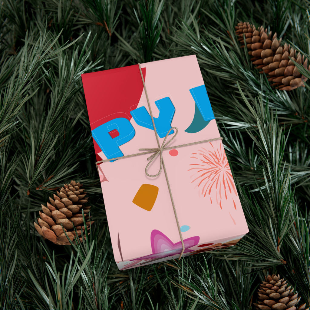Pink Present Pattern  Gift Wrap Papers | Cute Wrapped Boxes Holiday Wrapping Paper Happy Birthday