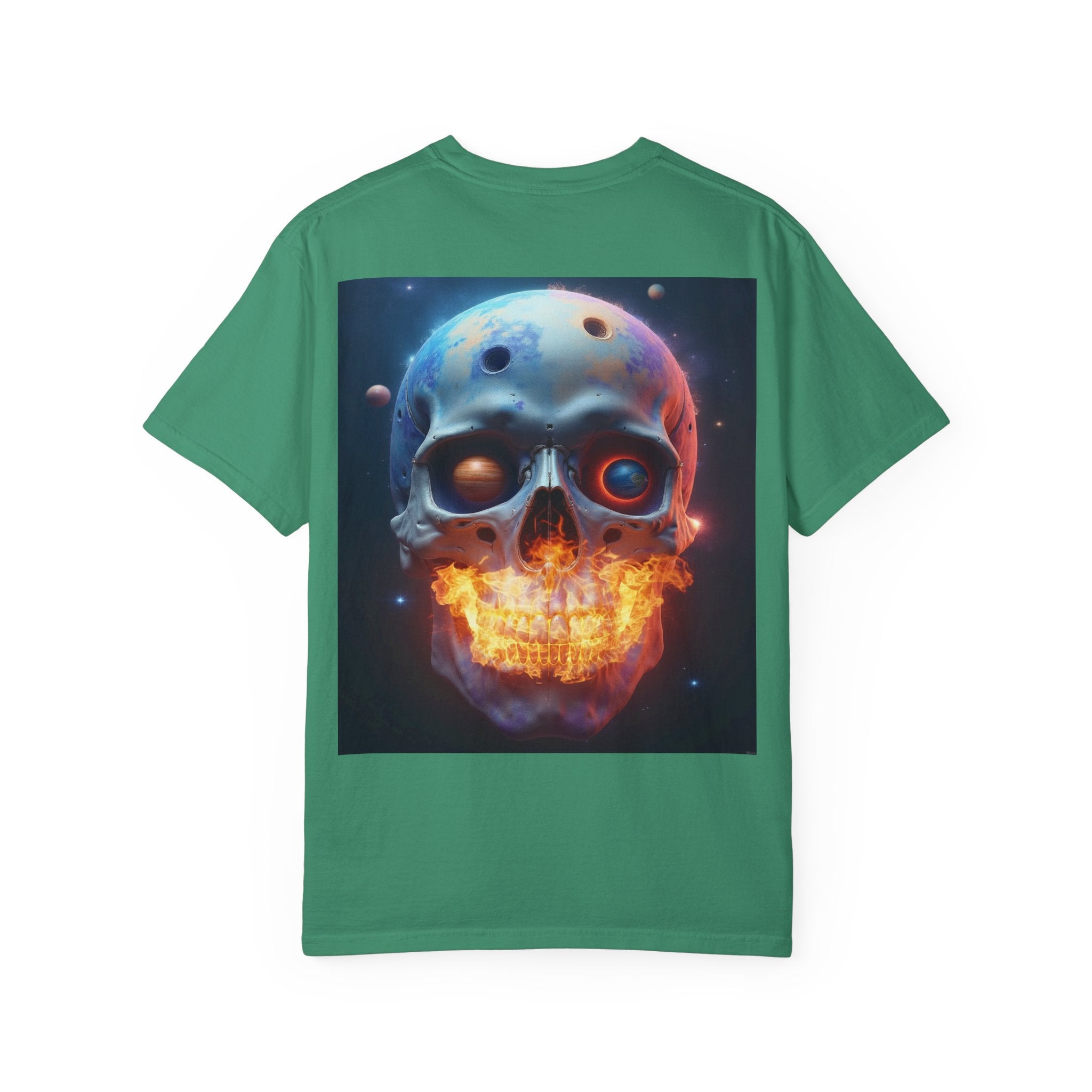Glowing Neon Skull T-shirt | Fiery Skull Graphic Tee