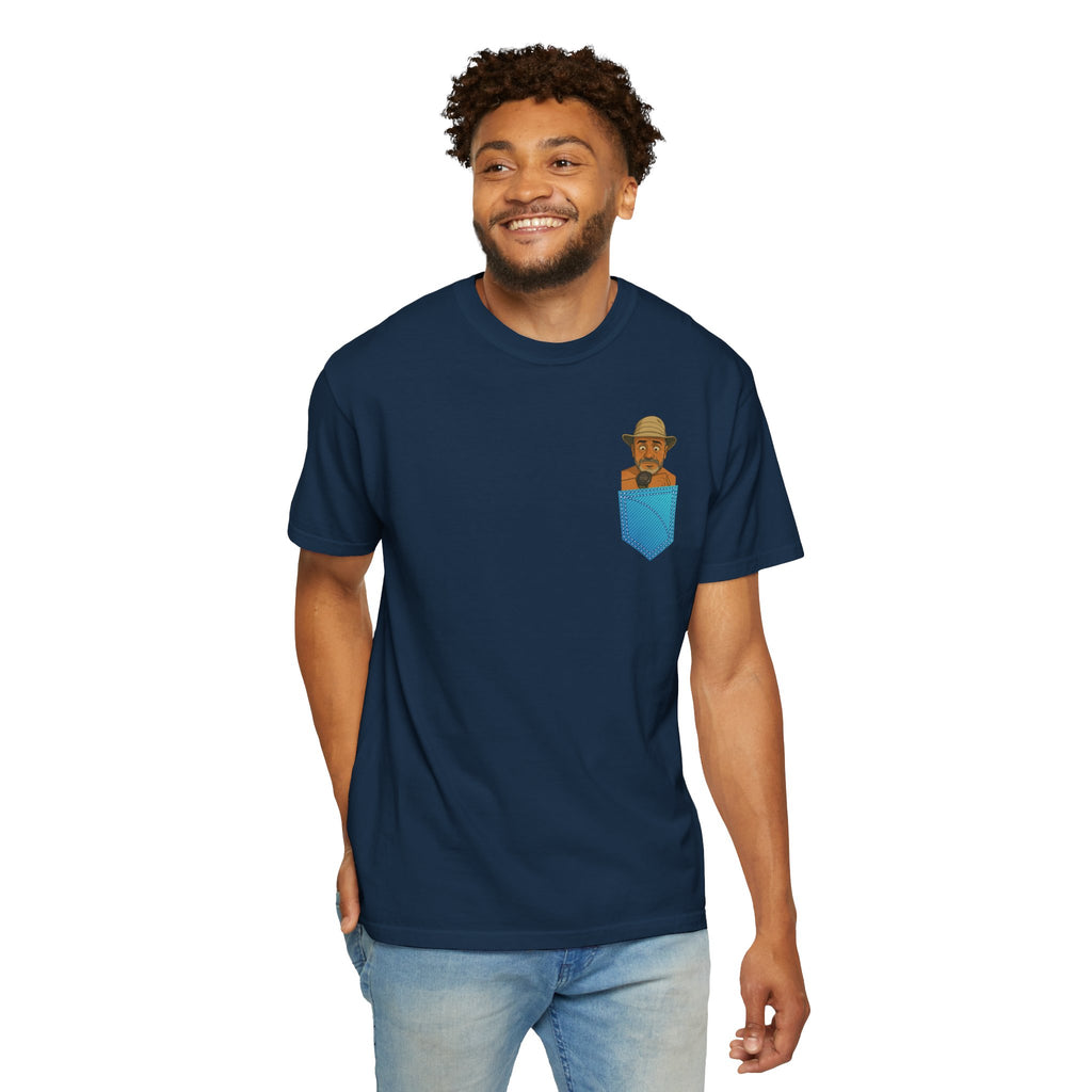 Pocket Graphic T-Shirt — Retro Explorer Watch Illustration & Quote