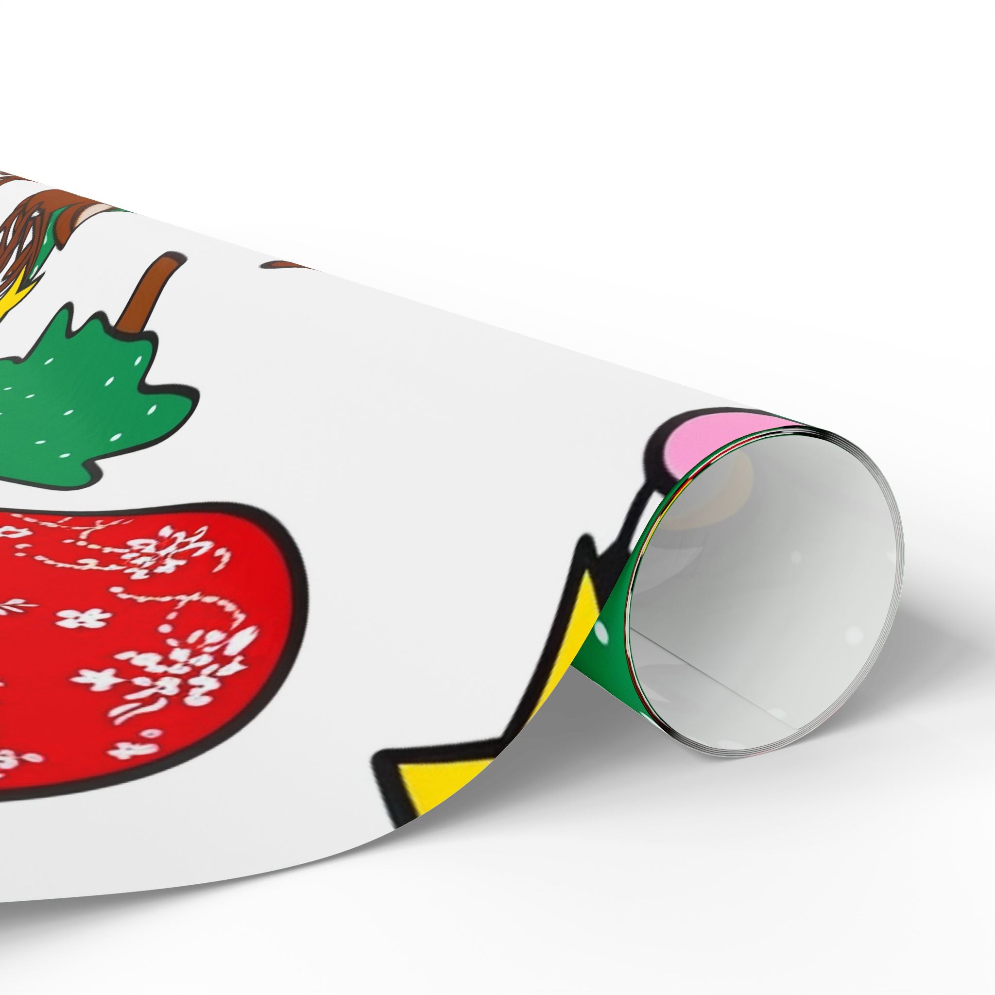 Reindeer Pattern Wrapping Paper | Christmas Trees Ornaments Gifts