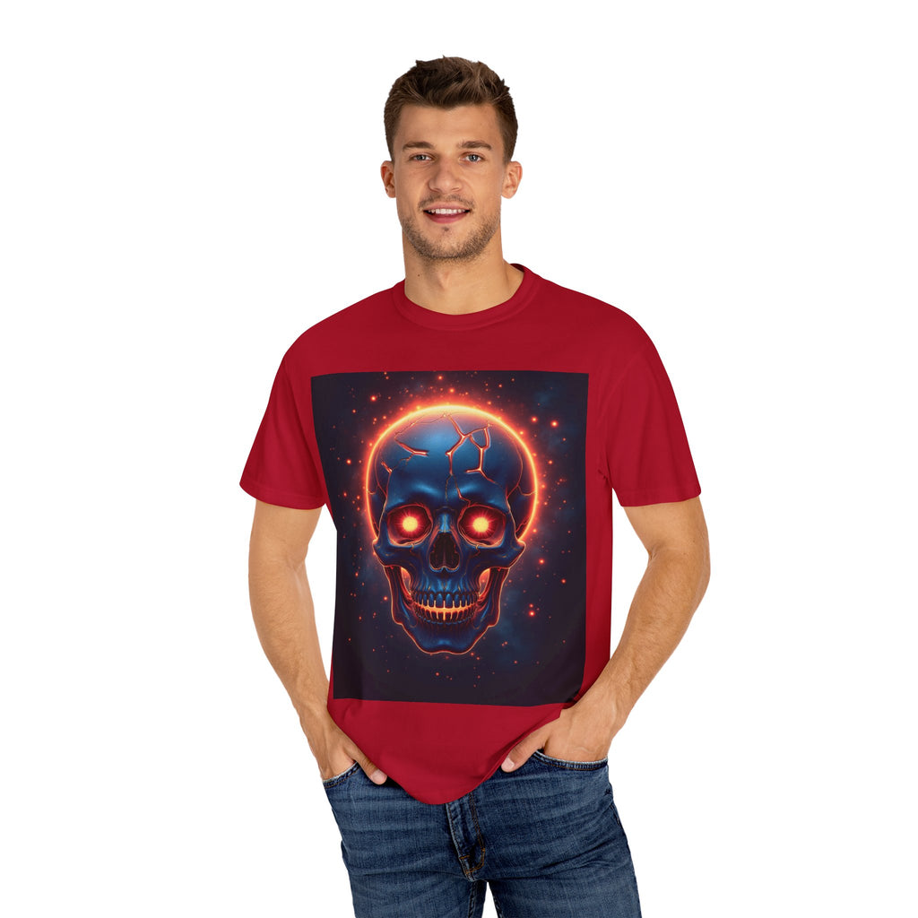 Glowing Neon Skull T-shirt | Fiery Skull Graphic Tee