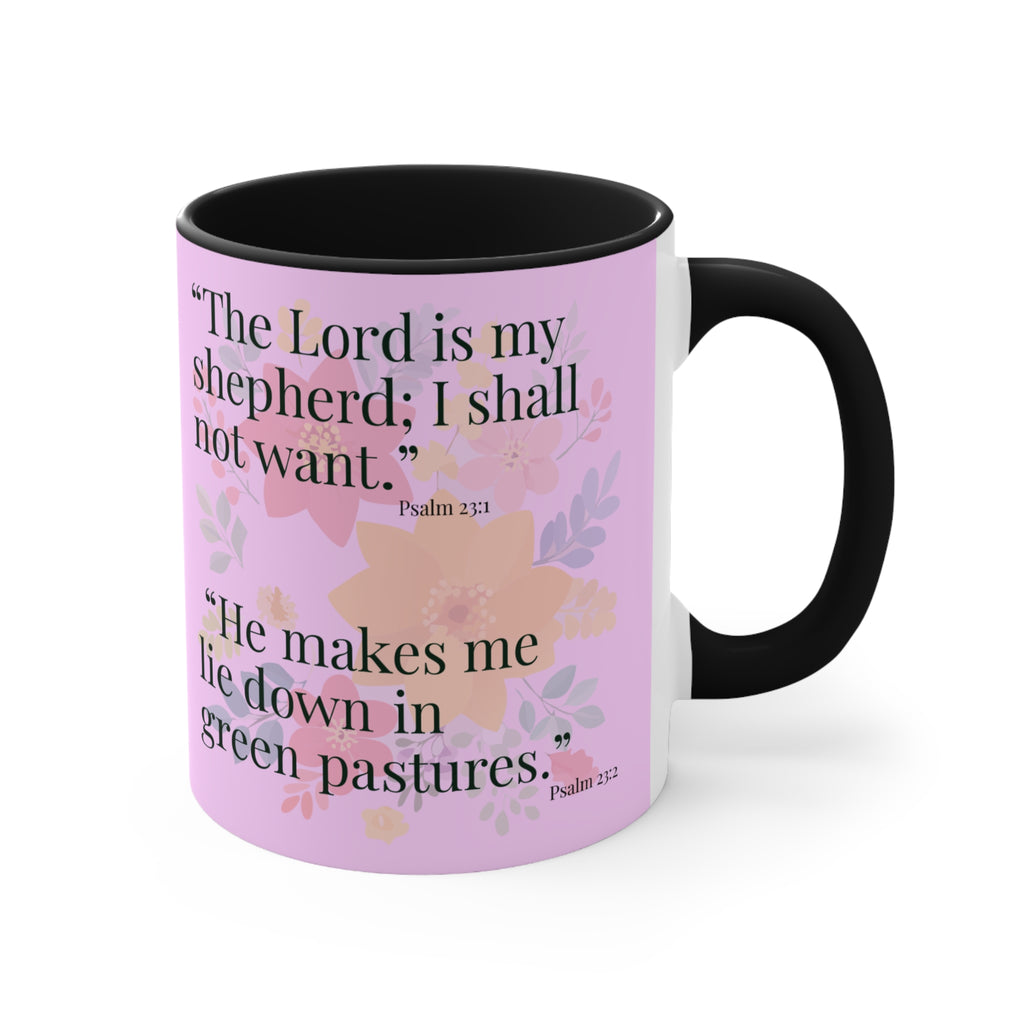 Majestic Lion Scene Mug | Psalm 23 Scripture Accent Mug