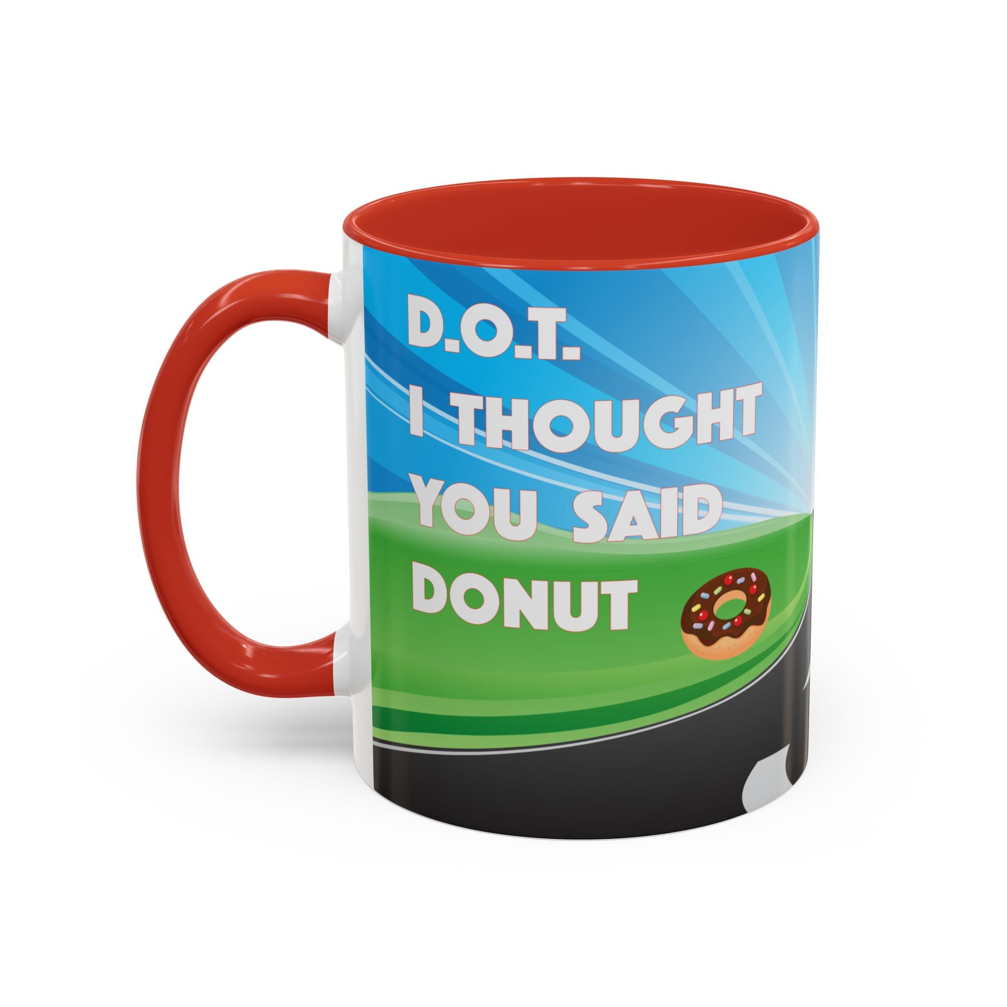 State Trooper Highway Scene Mug | Accent Coffee Mug 11oz 15oz