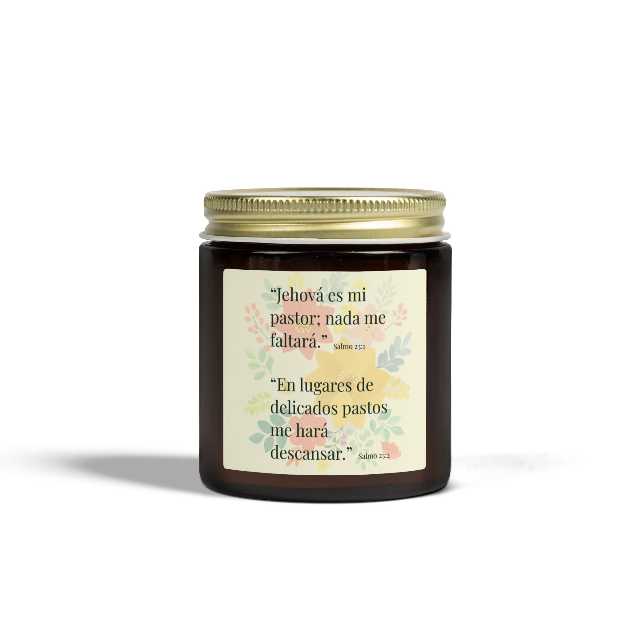 Spanish Bible Verse Candle Coconut Apricot Wax Candle | 4oz 9oz