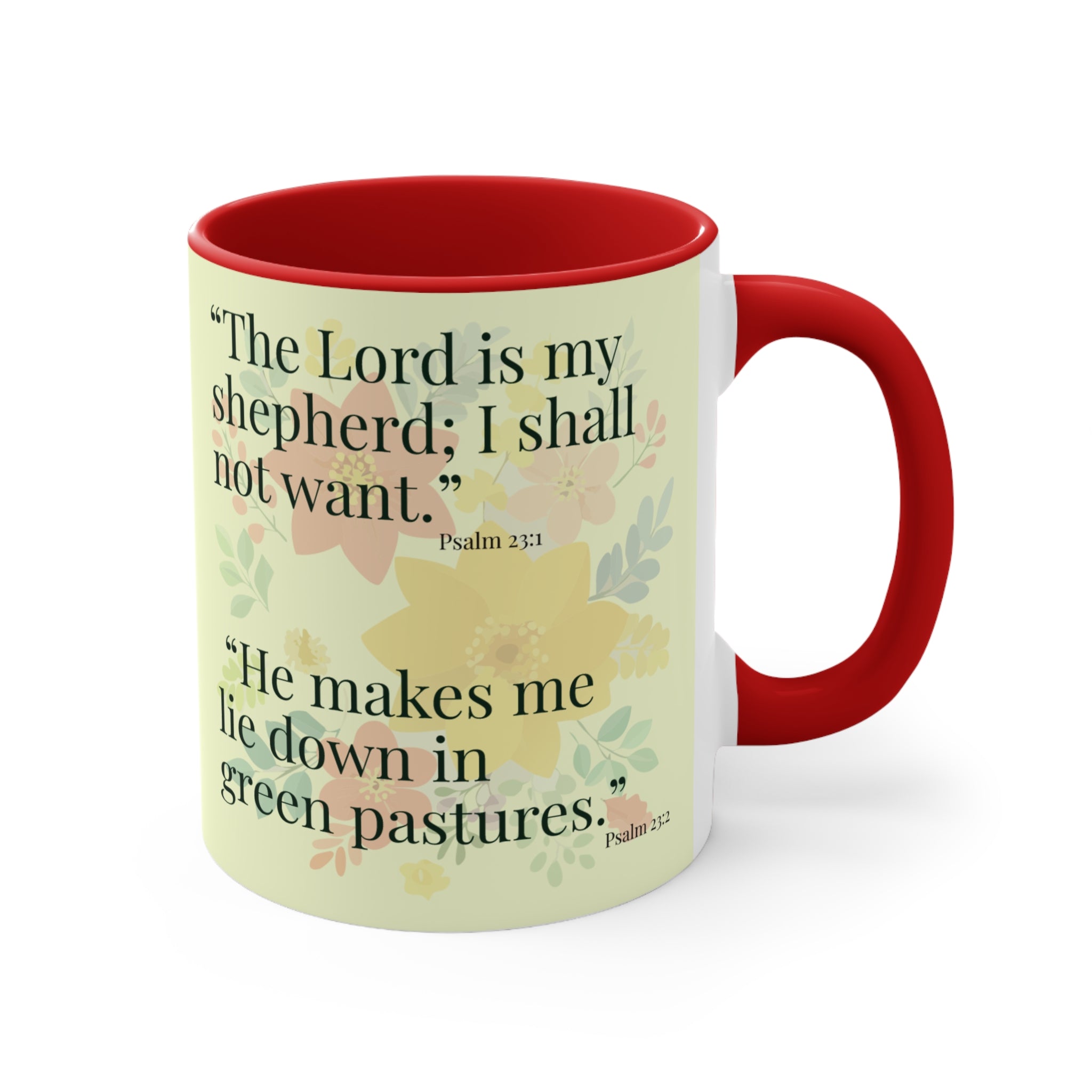 Lion Illustration Accent Mug | Scripture Verse Coffee Cup