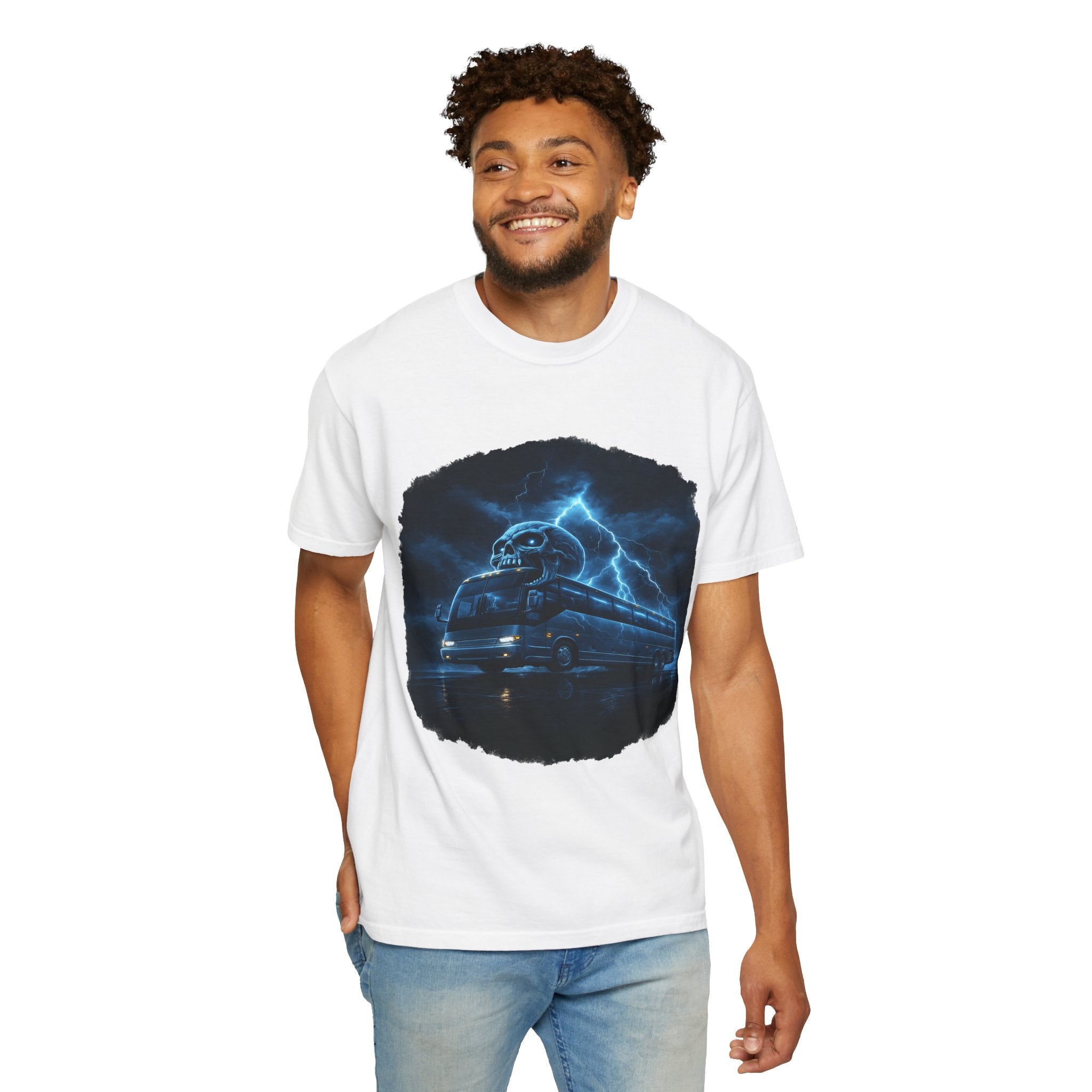 Ghost Train T-Shirt — Haunted Night Bus Graphic Tee