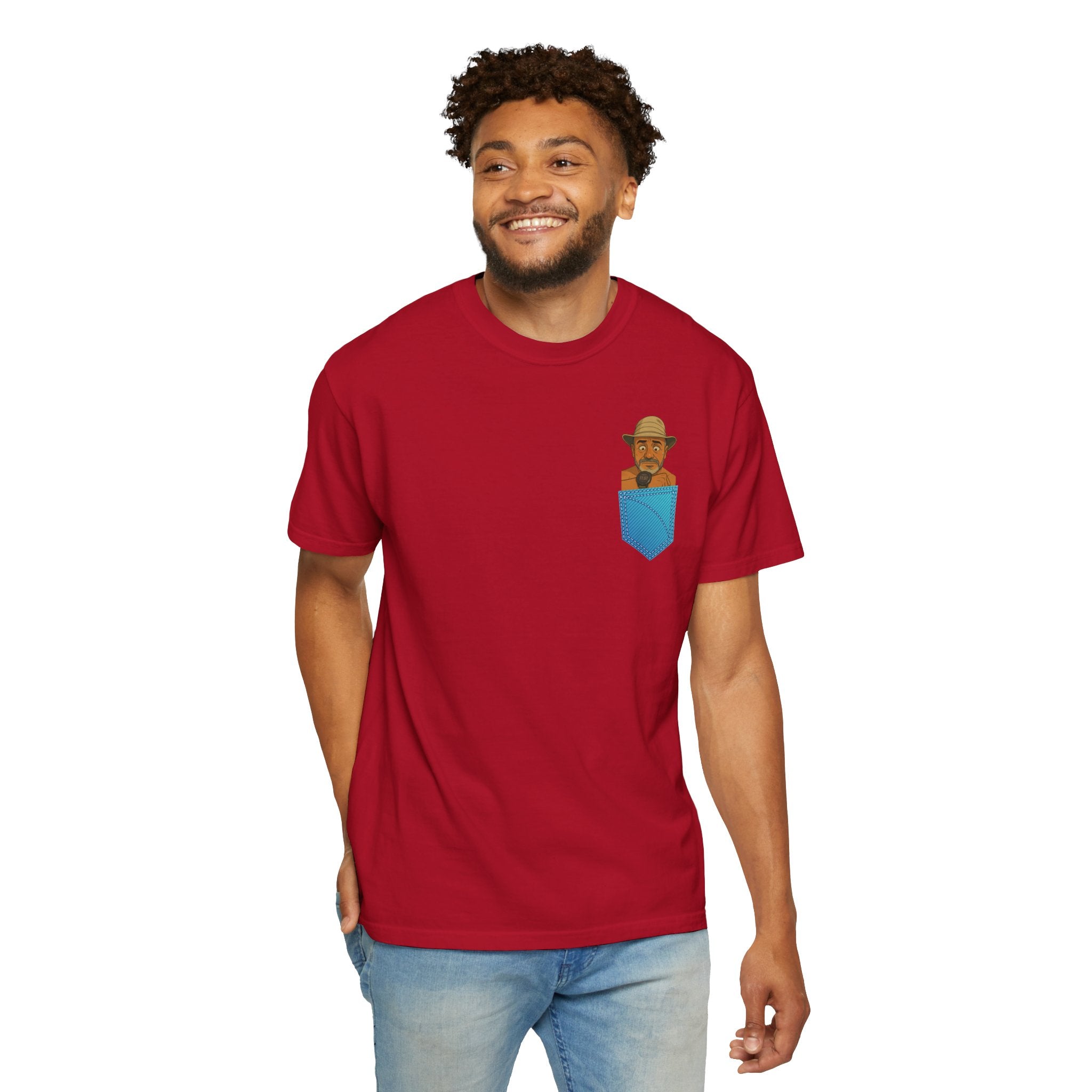 Pocket Graphic T-Shirt — Retro Explorer Watch Illustration & Quote