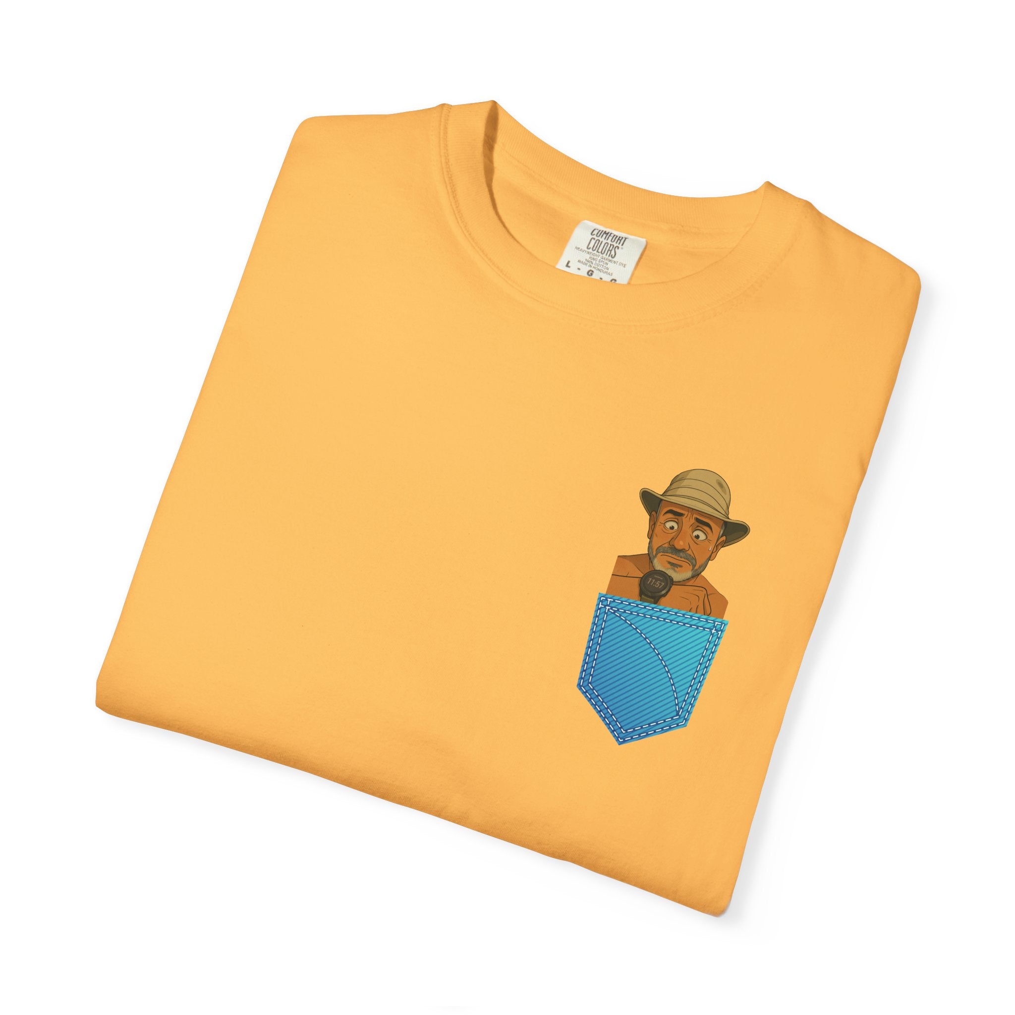 Pocket Graphic T-Shirt — Retro Explorer Watch Illustration & Quote