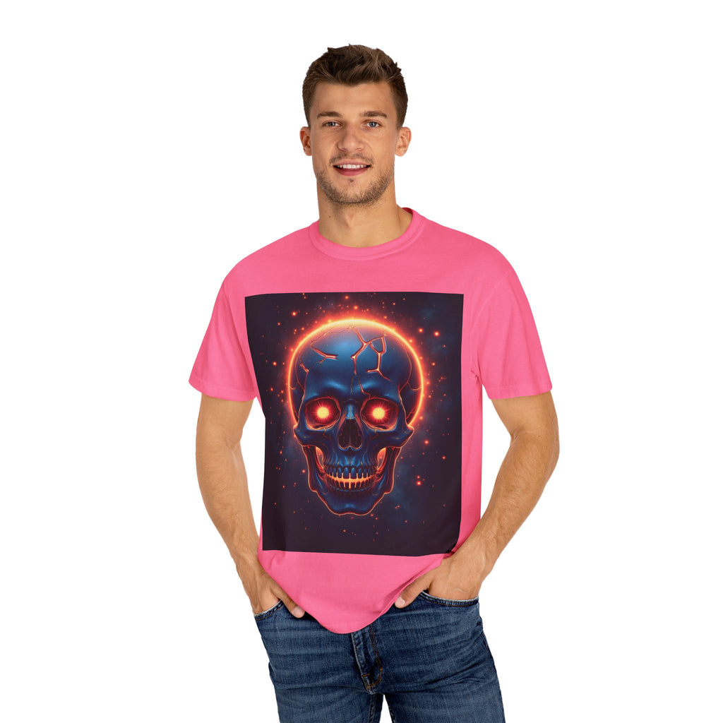 Glowing Neon Skull T-shirt | Fiery Skull Graphic Tee