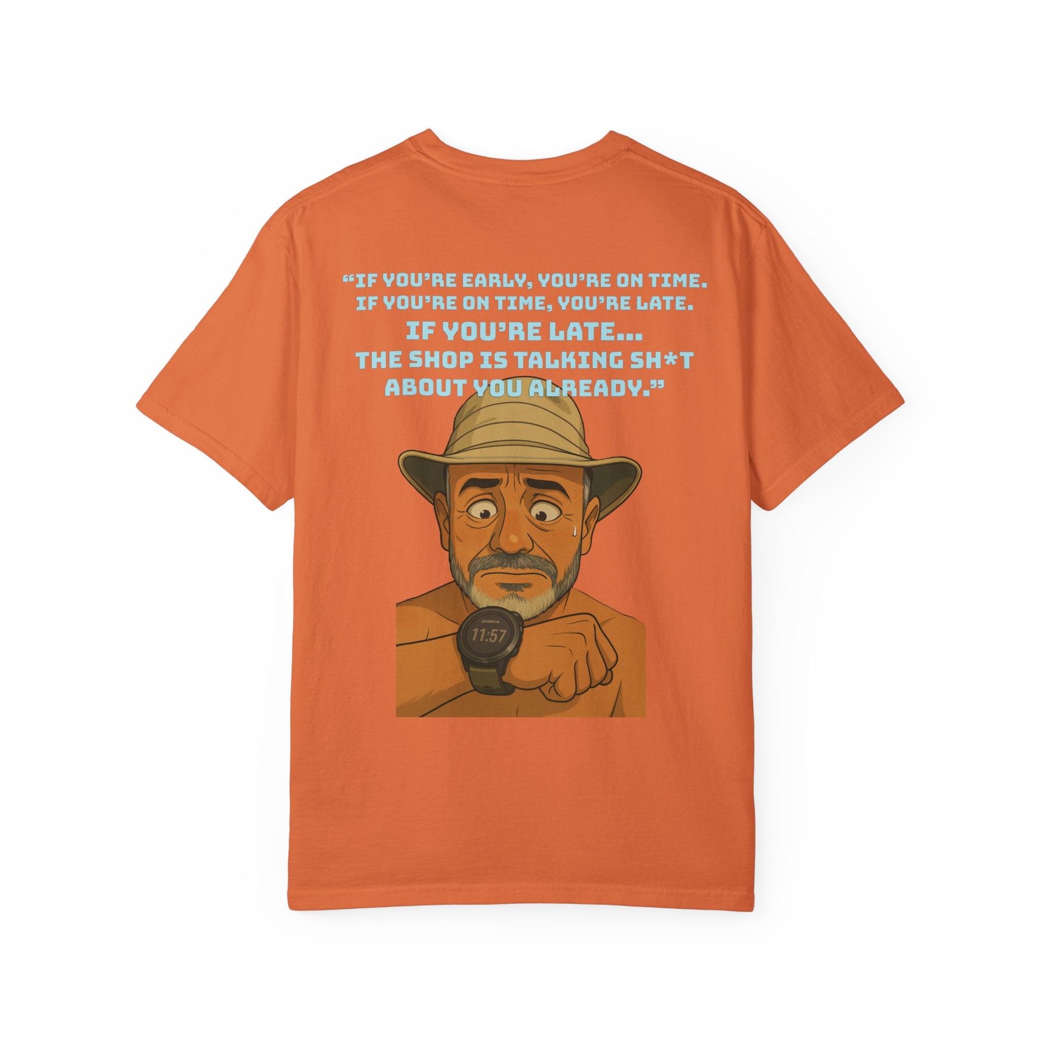 Pocket Graphic T-Shirt — Retro Explorer Watch Illustration & Quote