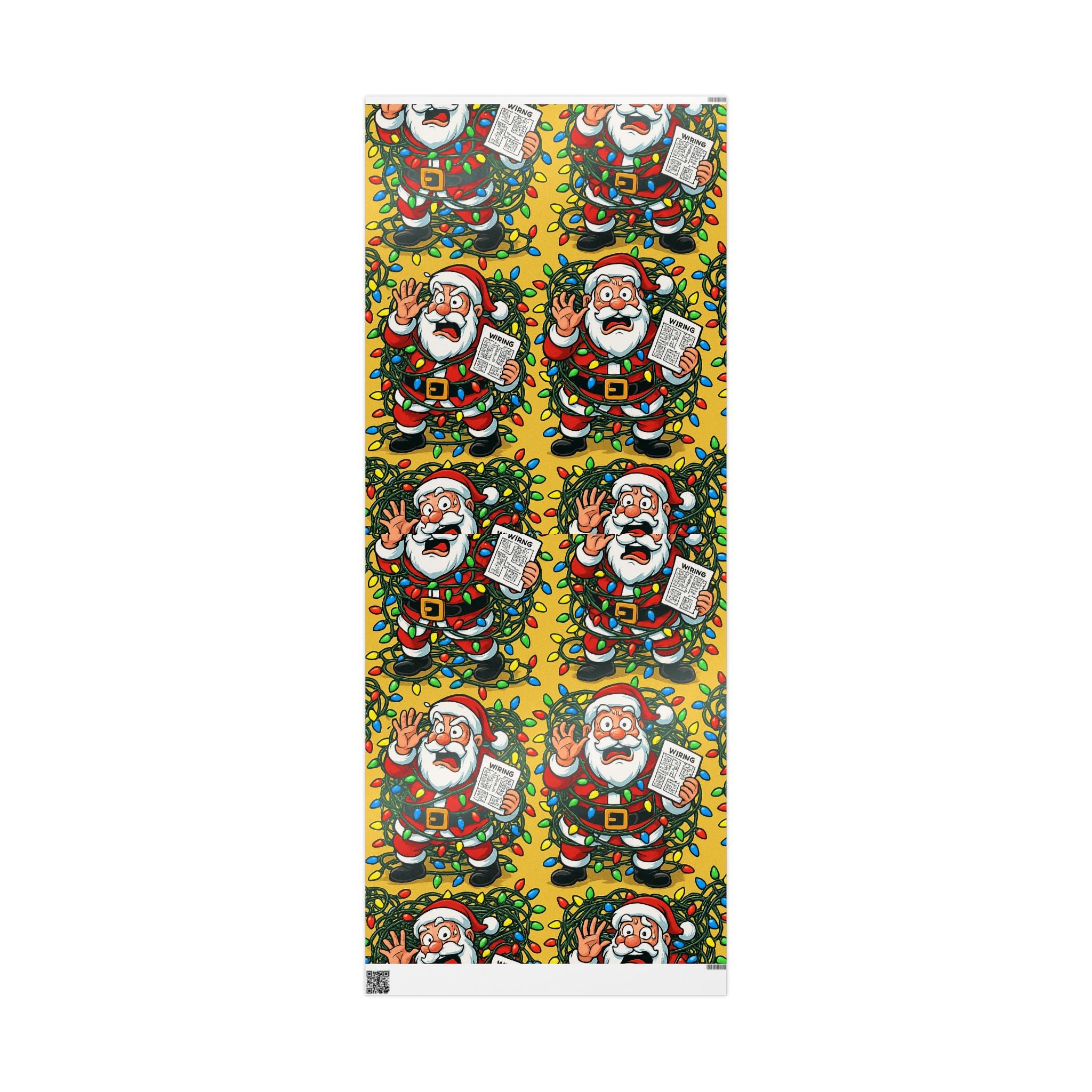 Santa Wreath Wrapping Paper | Christmas Holiday Gift Wrap Roll