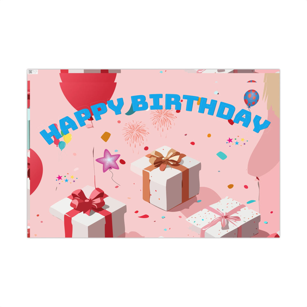 Pink Present Pattern  Gift Wrap Papers | Cute Wrapped Boxes Holiday Wrapping Paper Happy Birthday