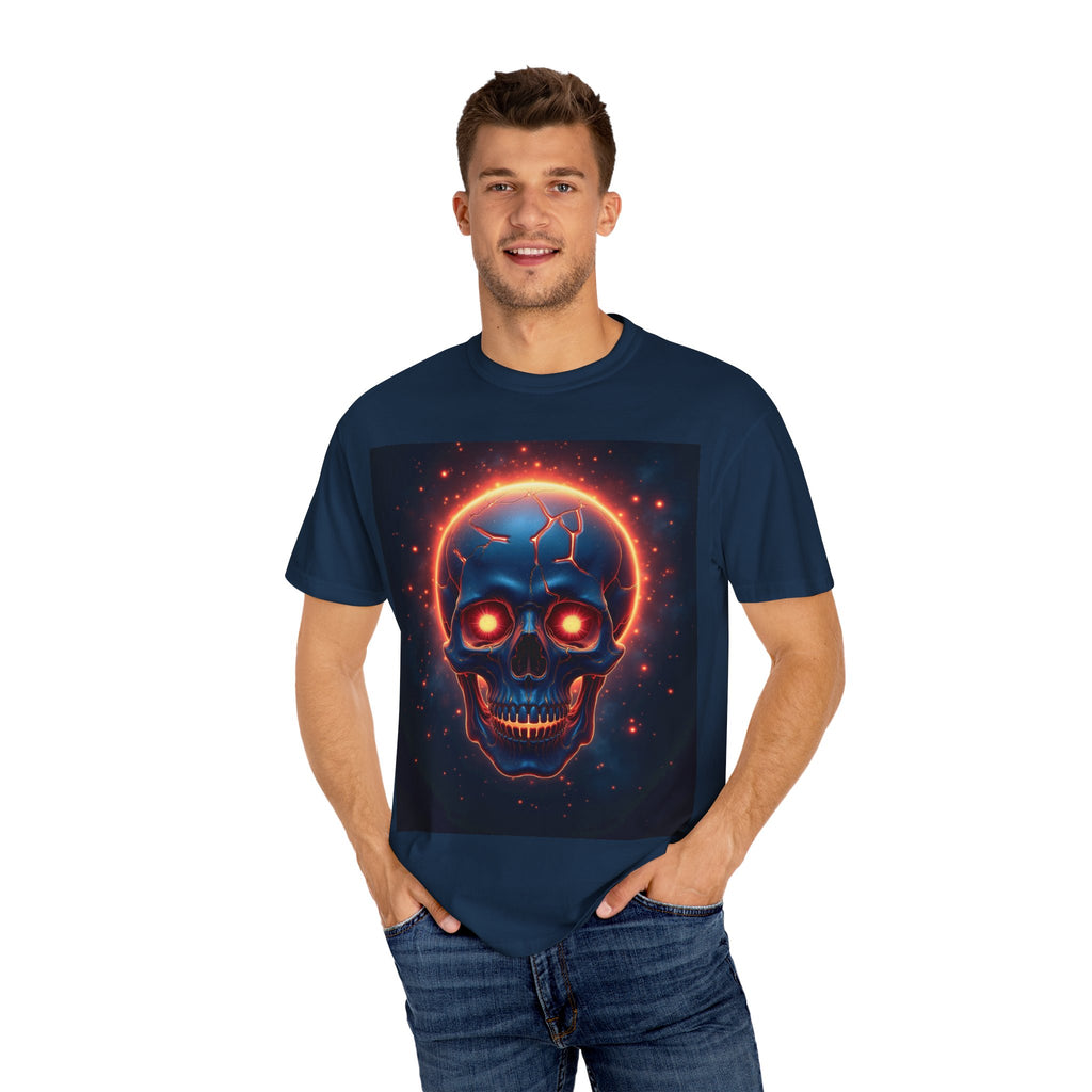 Glowing Neon Skull T-shirt | Fiery Skull Graphic Tee