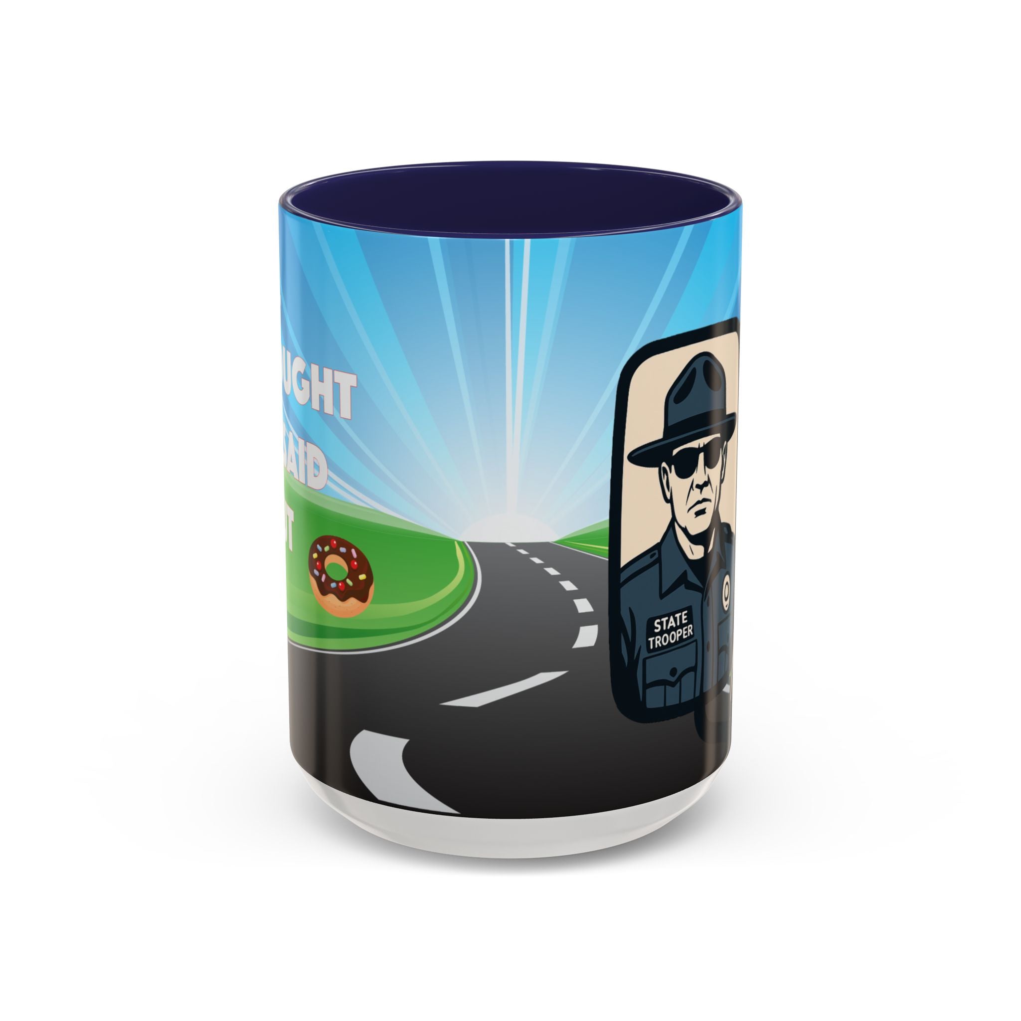 State Trooper Highway Scene Mug | Accent Coffee Mug 11oz 15oz