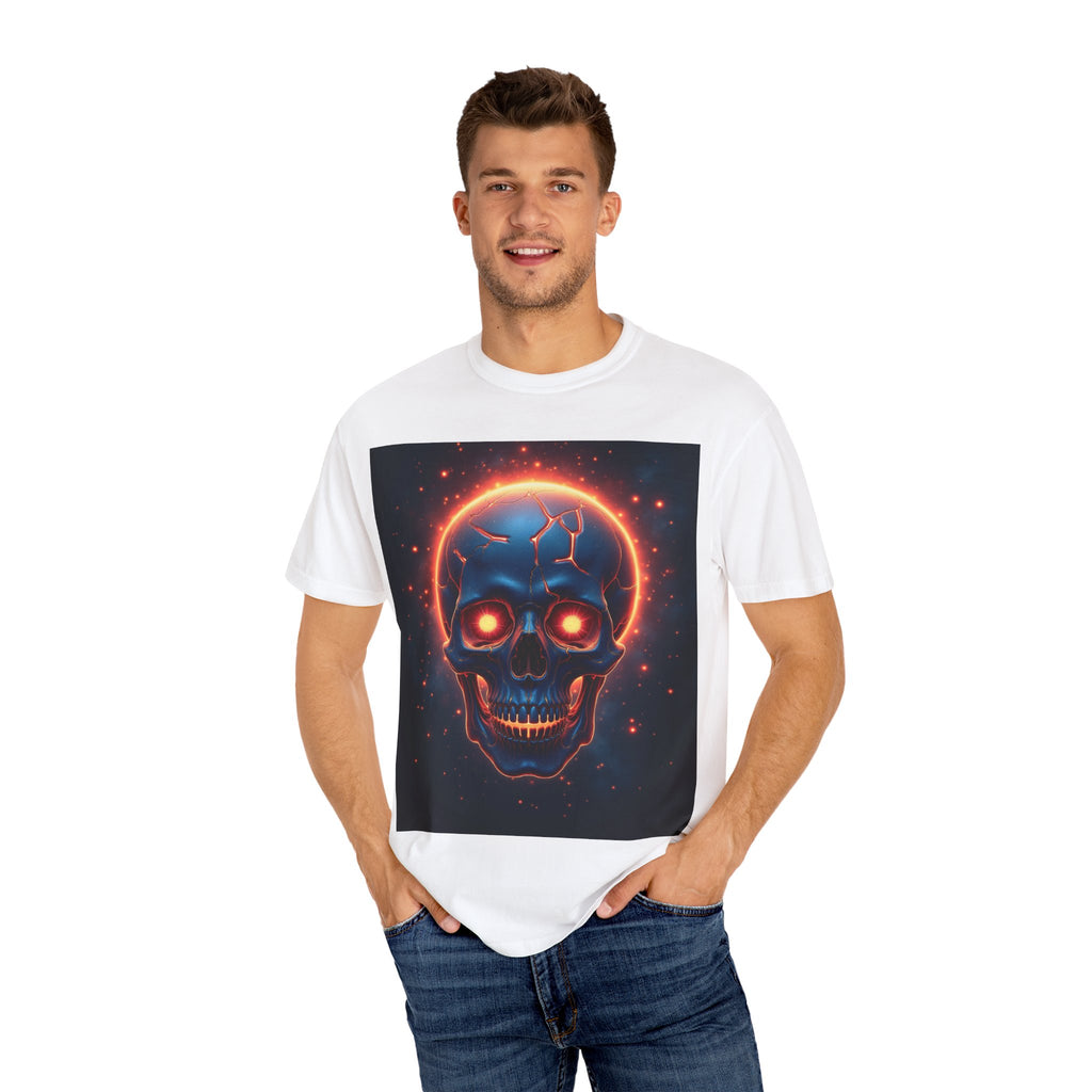 Glowing Neon Skull T-shirt | Fiery Skull Graphic Tee