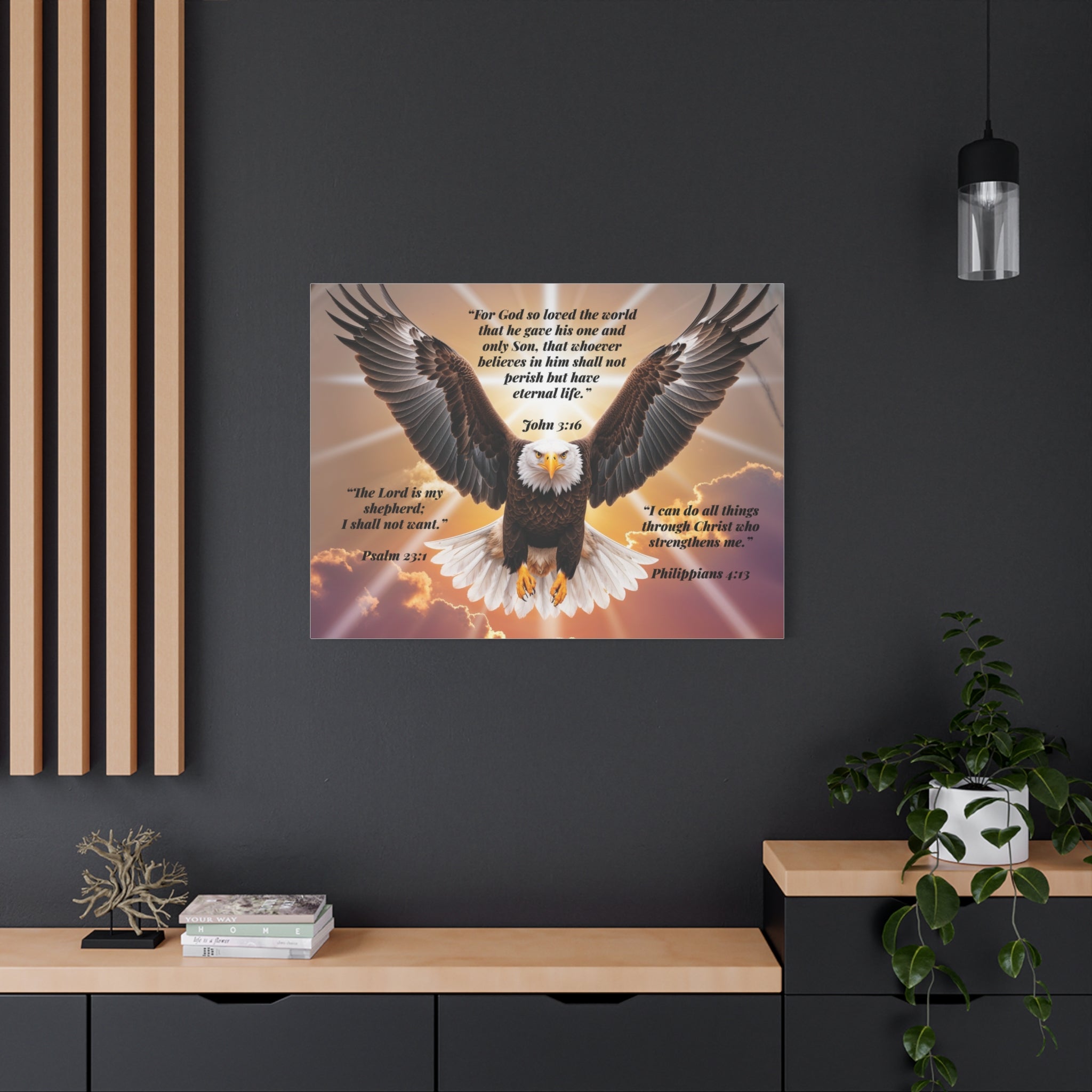 Bald Eagle with Bible Verses Canvas