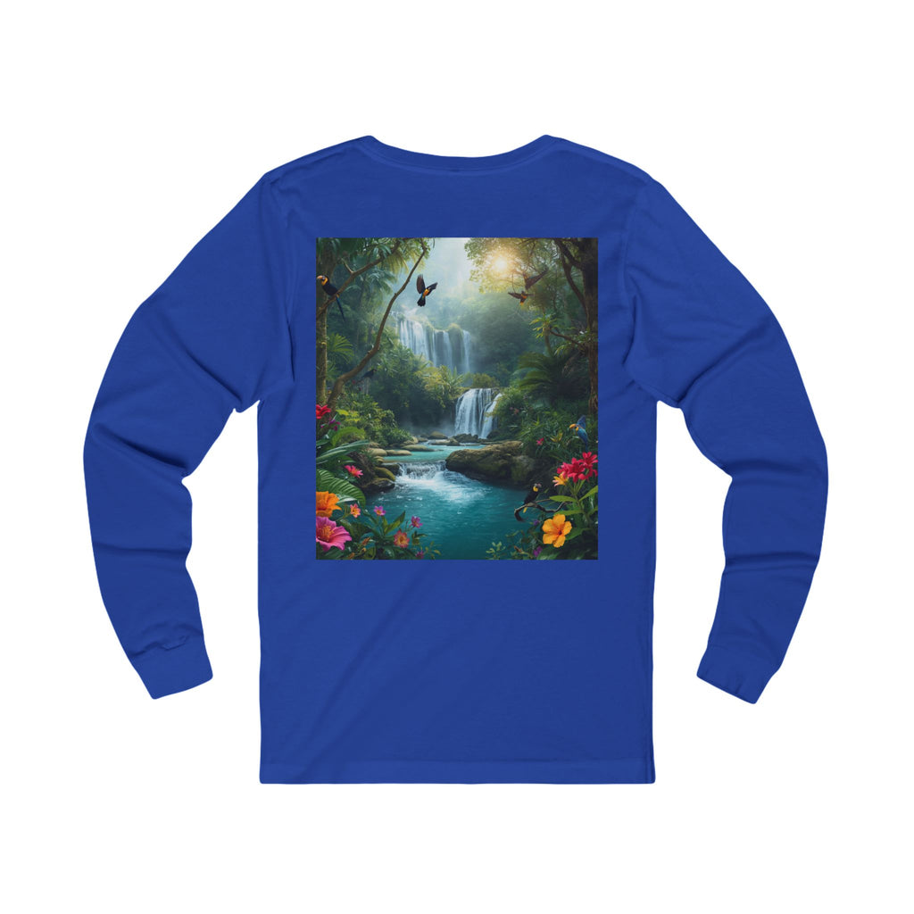 Tropical Waterfall Landscape Tee | Long Sleeve Nature Shirt