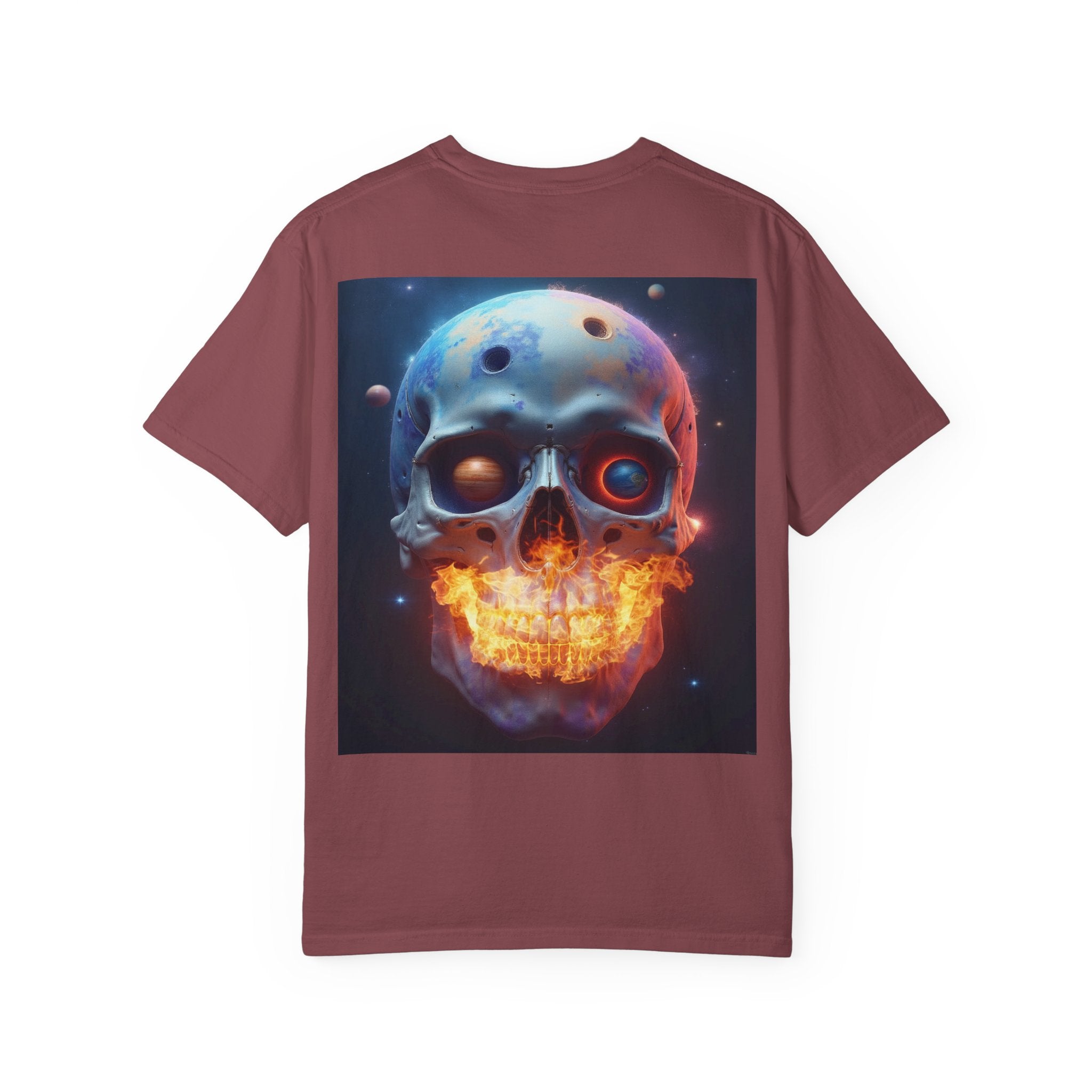 Glowing Neon Skull T-shirt | Fiery Skull Graphic Tee