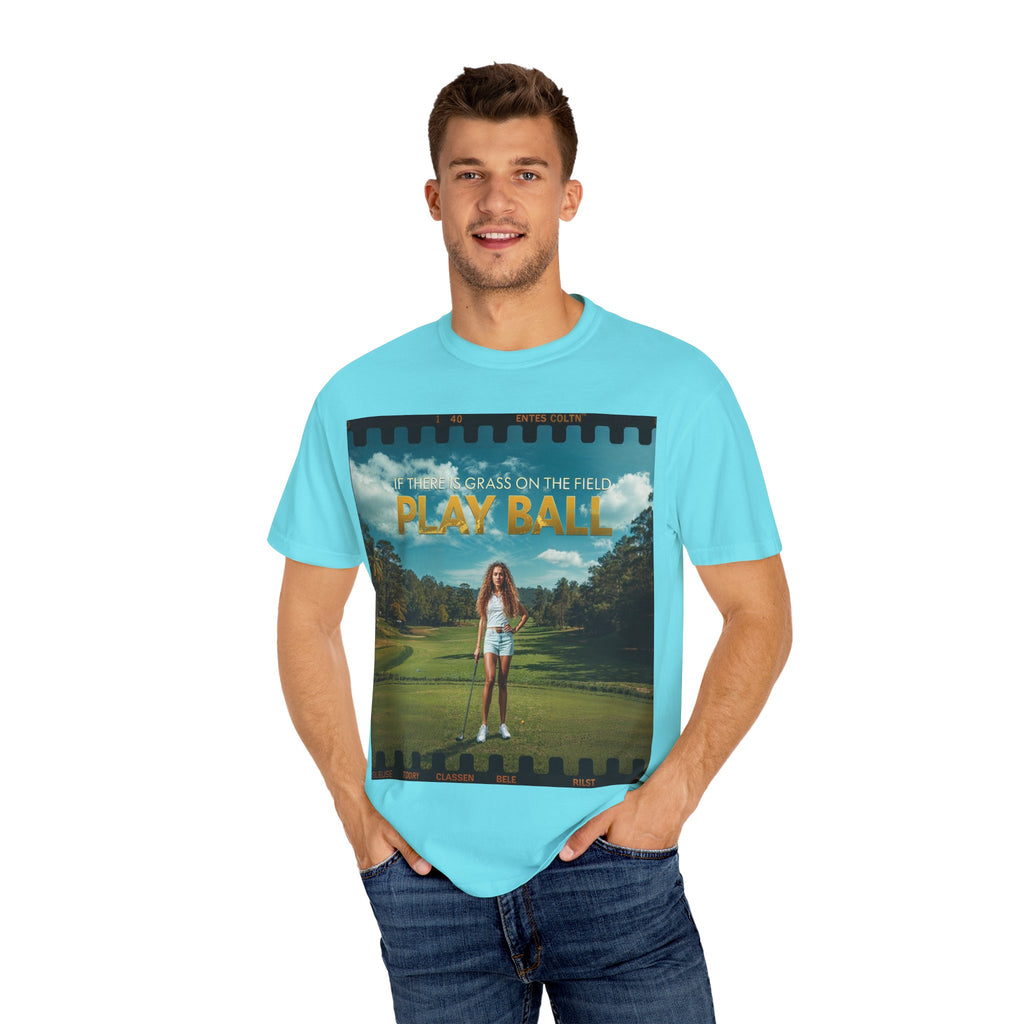 Play Ball golf scene T-shirt | retro golf course photo tee