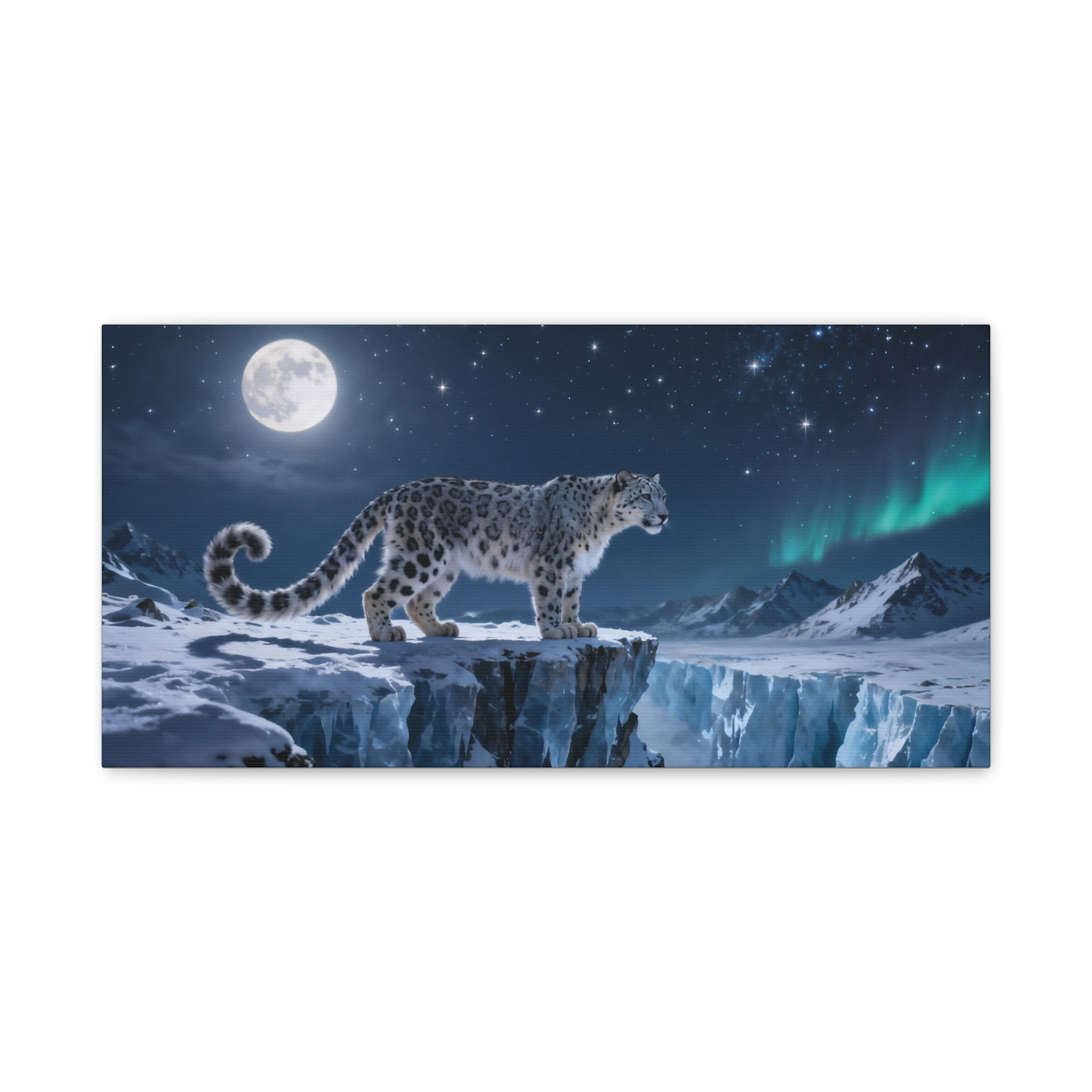 Snow Leopard Nightscape Canvas | Matte Stretched Wall Art