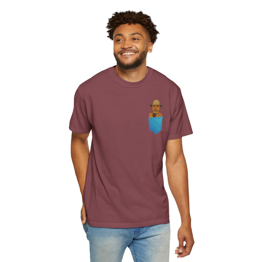 Pocket Graphic T-Shirt — Retro Explorer Watch Illustration & Quote