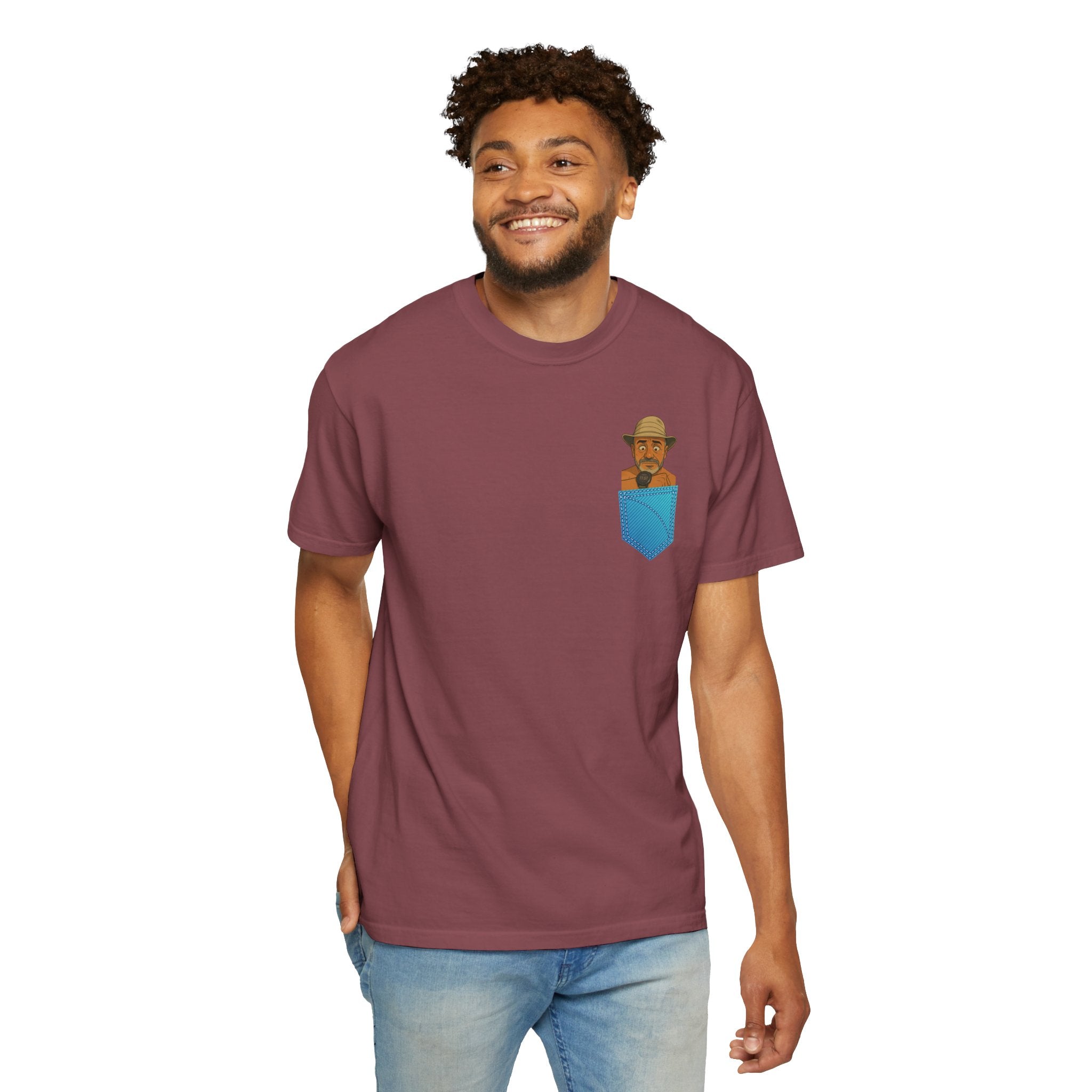 Pocket Graphic T-Shirt — Retro Explorer Watch Illustration & Quote