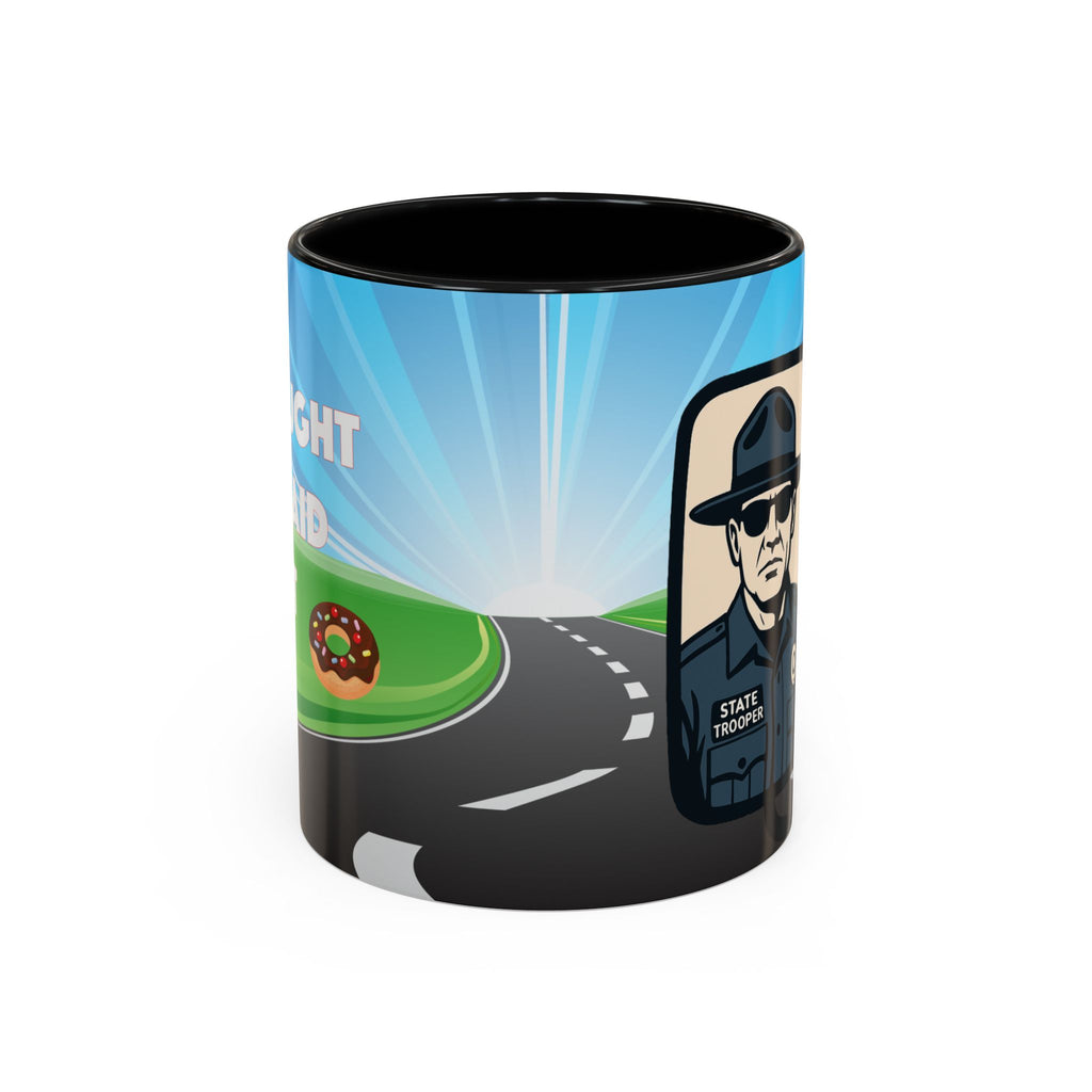 State Trooper Highway Scene Mug | Accent Coffee Mug 11oz 15oz