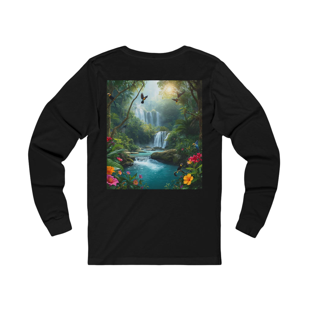 Tropical Waterfall Landscape Tee | Long Sleeve Nature Shirt