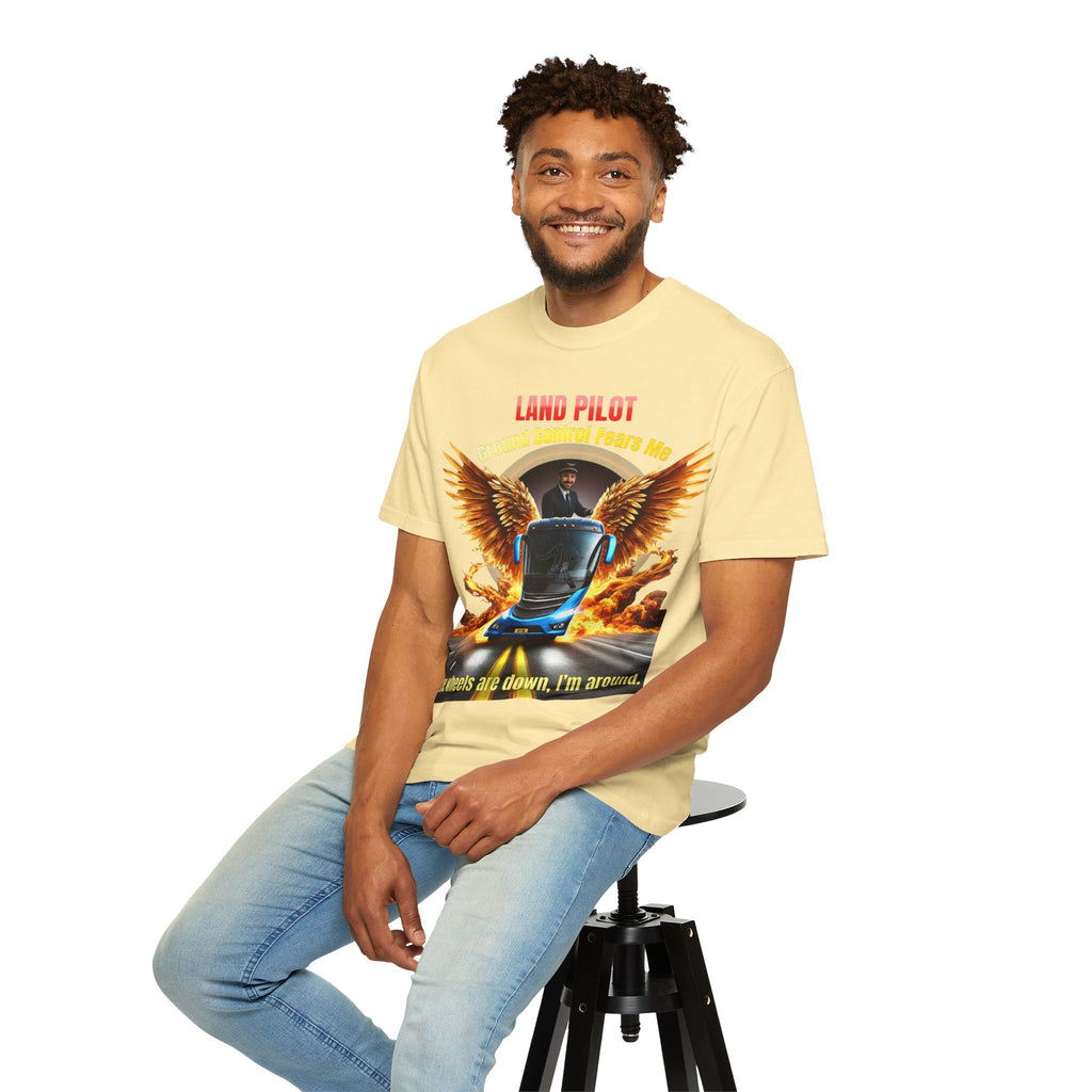 Bus Driver T-Shirt — "Land Pilot" & "If the wheels are down, I'm around" Graphic Tee