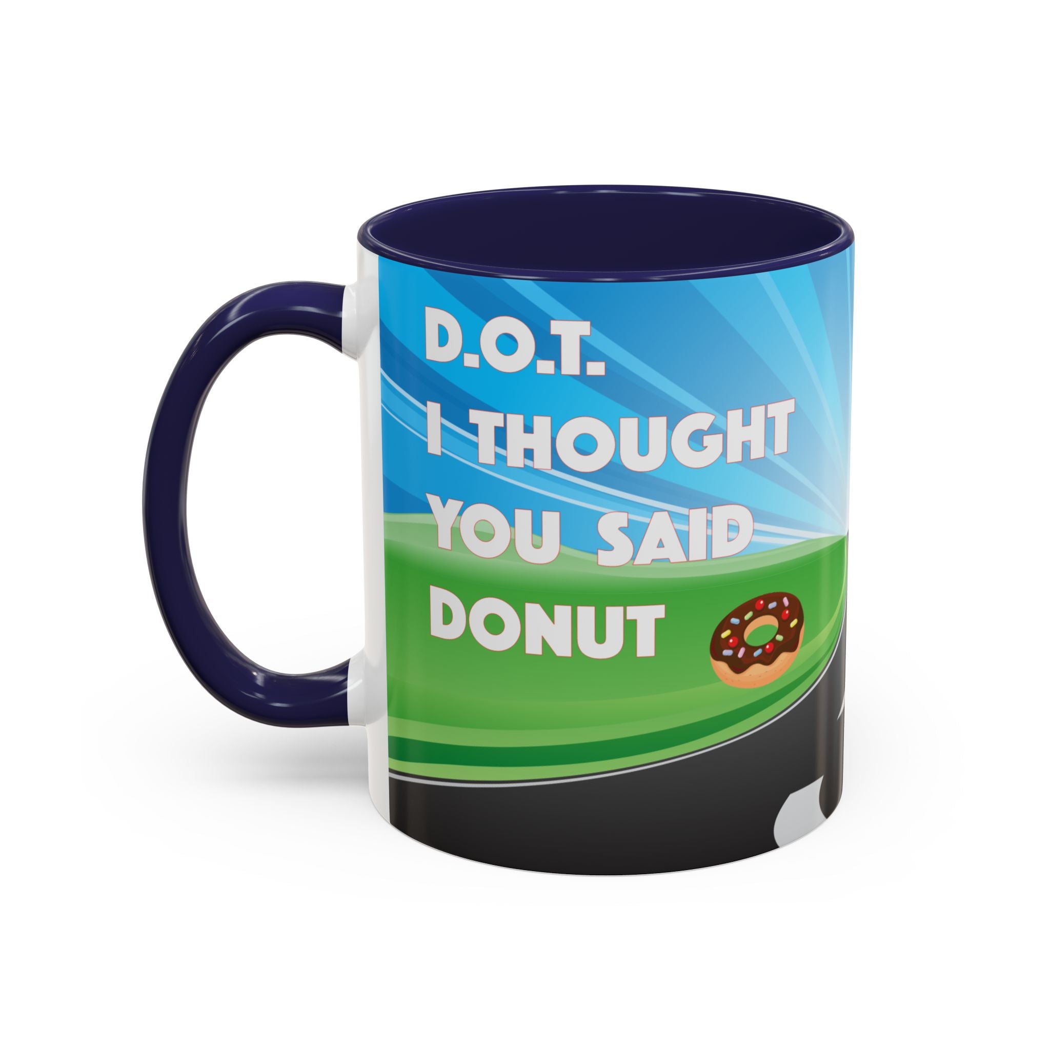 State Trooper Highway Scene Mug | Accent Coffee Mug 11oz 15oz