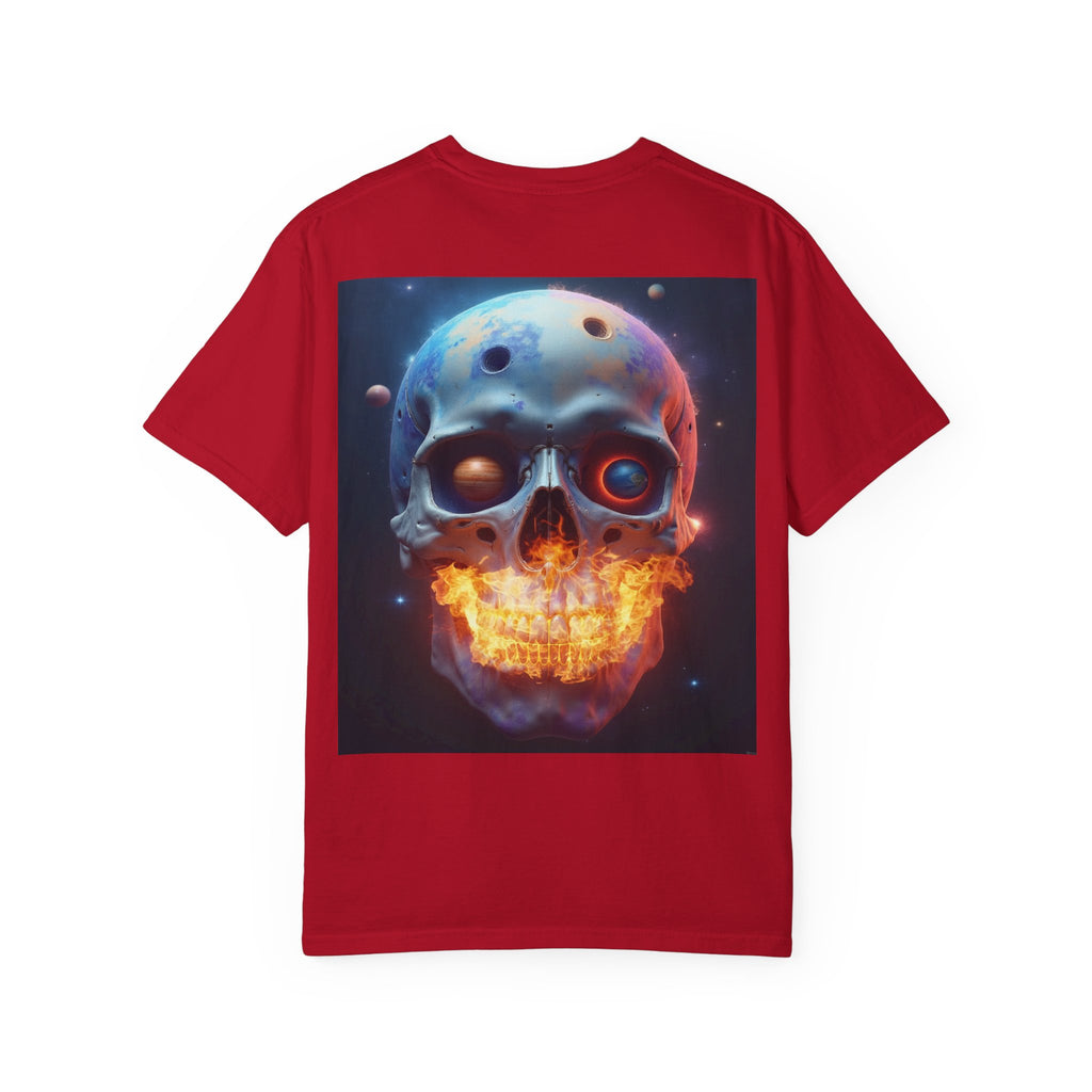 Glowing Neon Skull T-shirt | Fiery Skull Graphic Tee