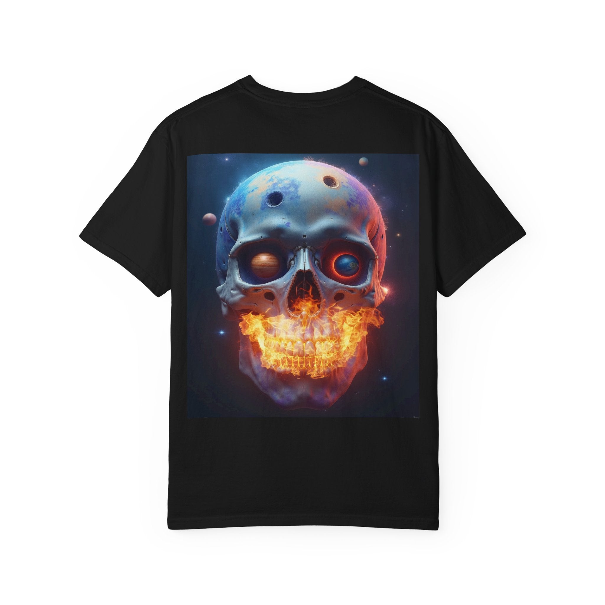 Glowing Neon Skull T-shirt | Fiery Skull Graphic Tee