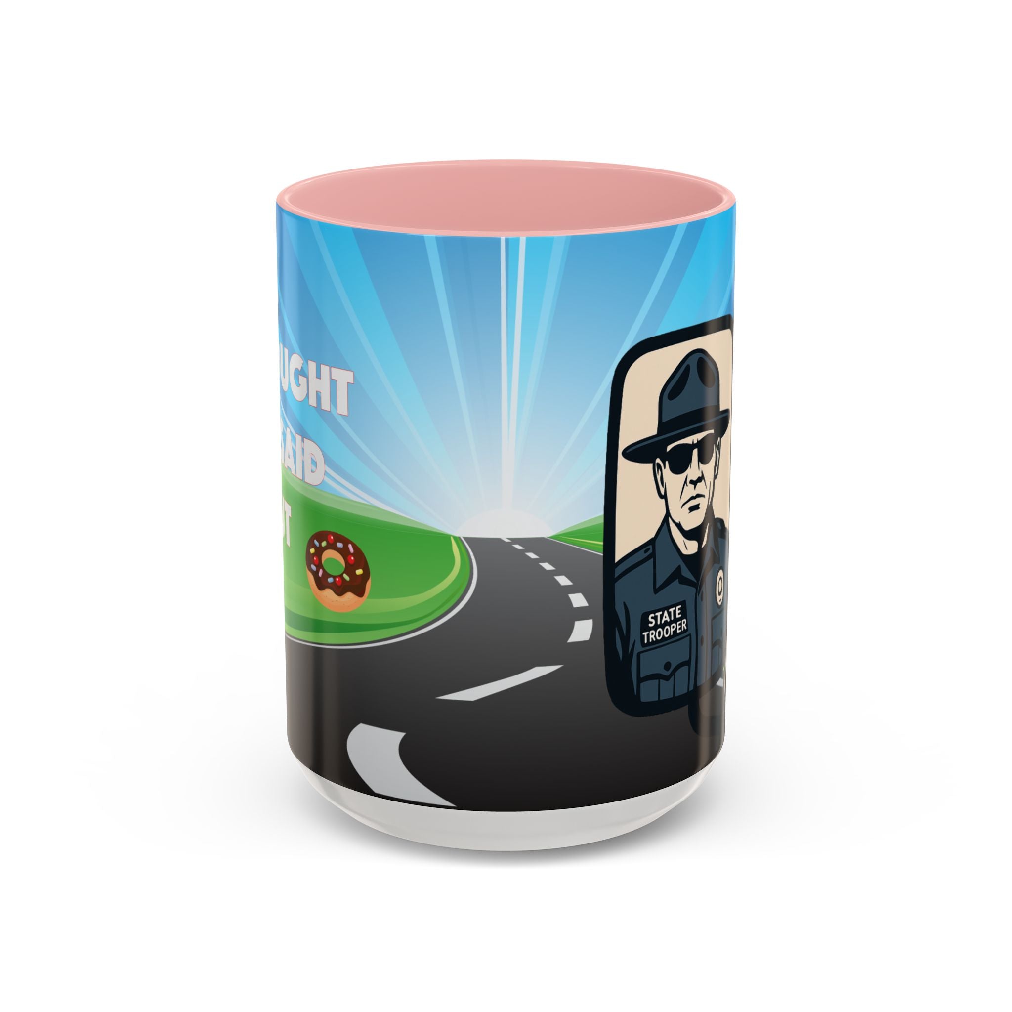 State Trooper Highway Scene Mug | Accent Coffee Mug 11oz 15oz