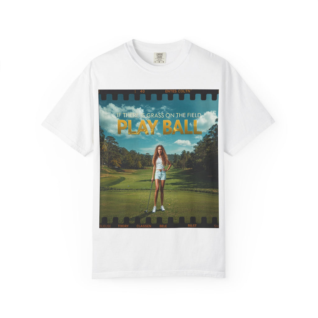 Play Ball golf scene T-shirt | retro golf course photo tee