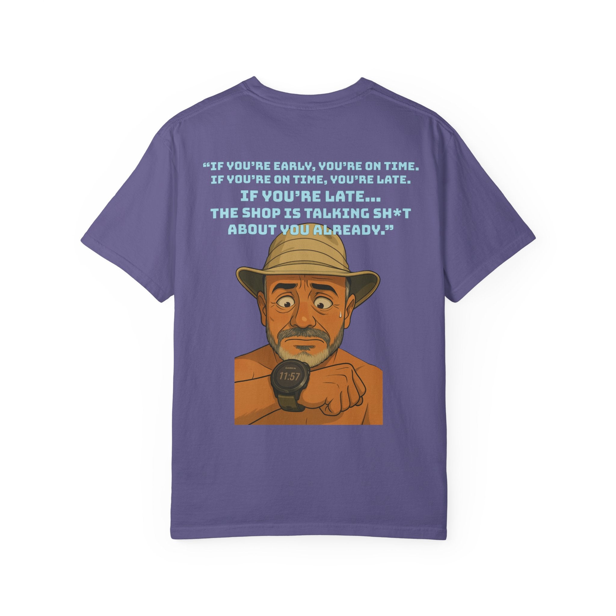 Pocket Graphic T-Shirt — Retro Explorer Watch Illustration & Quote
