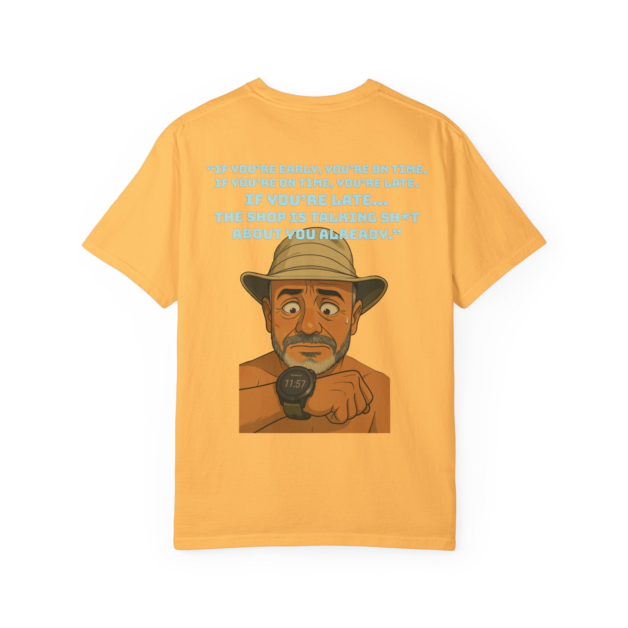 Pocket Graphic T-Shirt — Retro Explorer Watch Illustration & Quote
