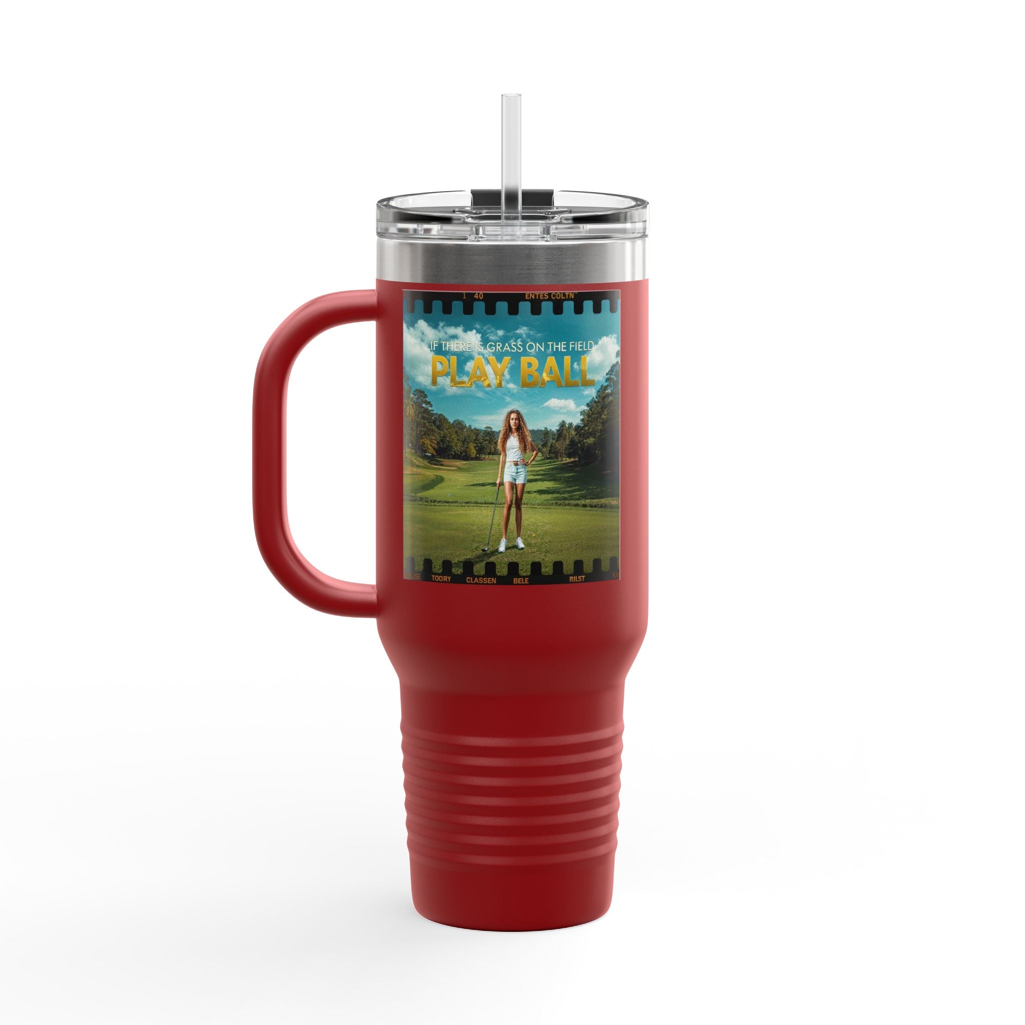 Play Ball Golf Scene Travel Mug | 40oz Insulated Tumbler