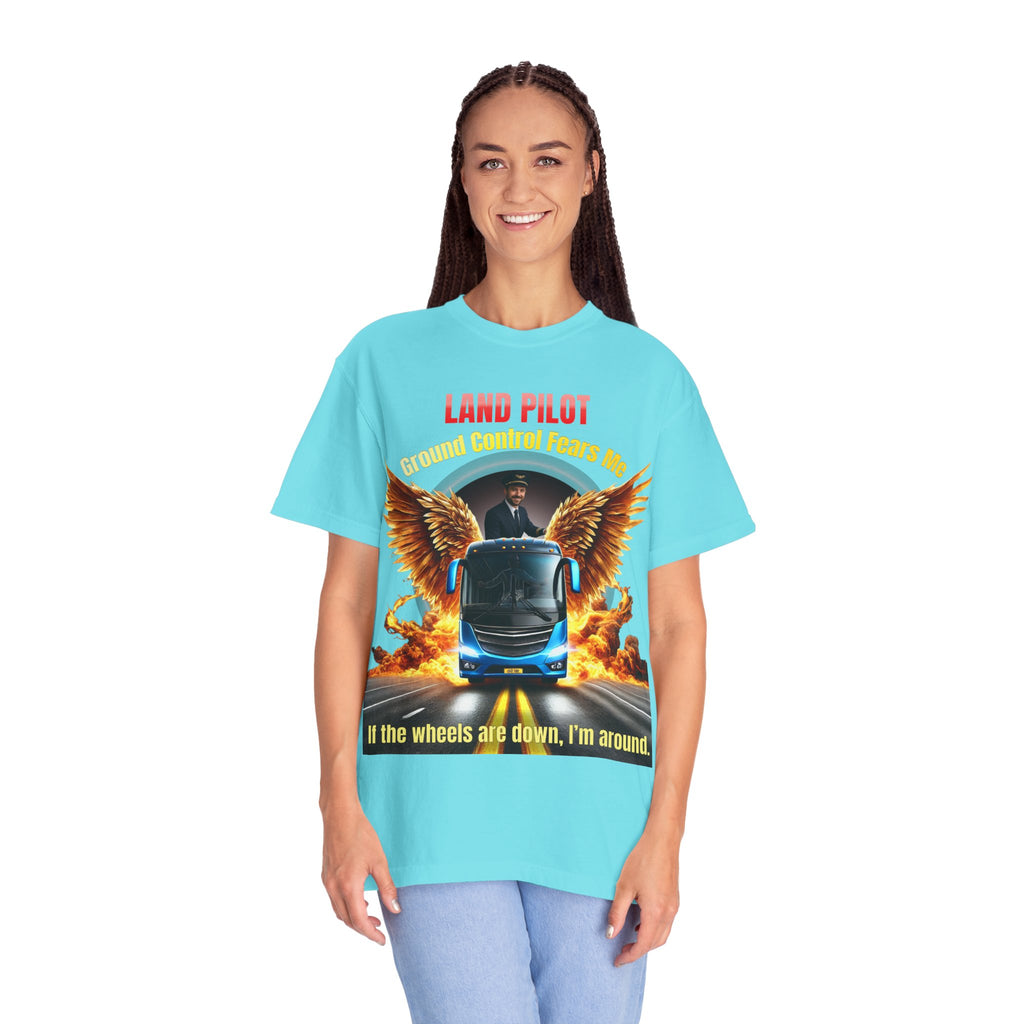 Bus Driver T-Shirt — "Land Pilot" & "If the wheels are down, I'm around" Graphic Tee