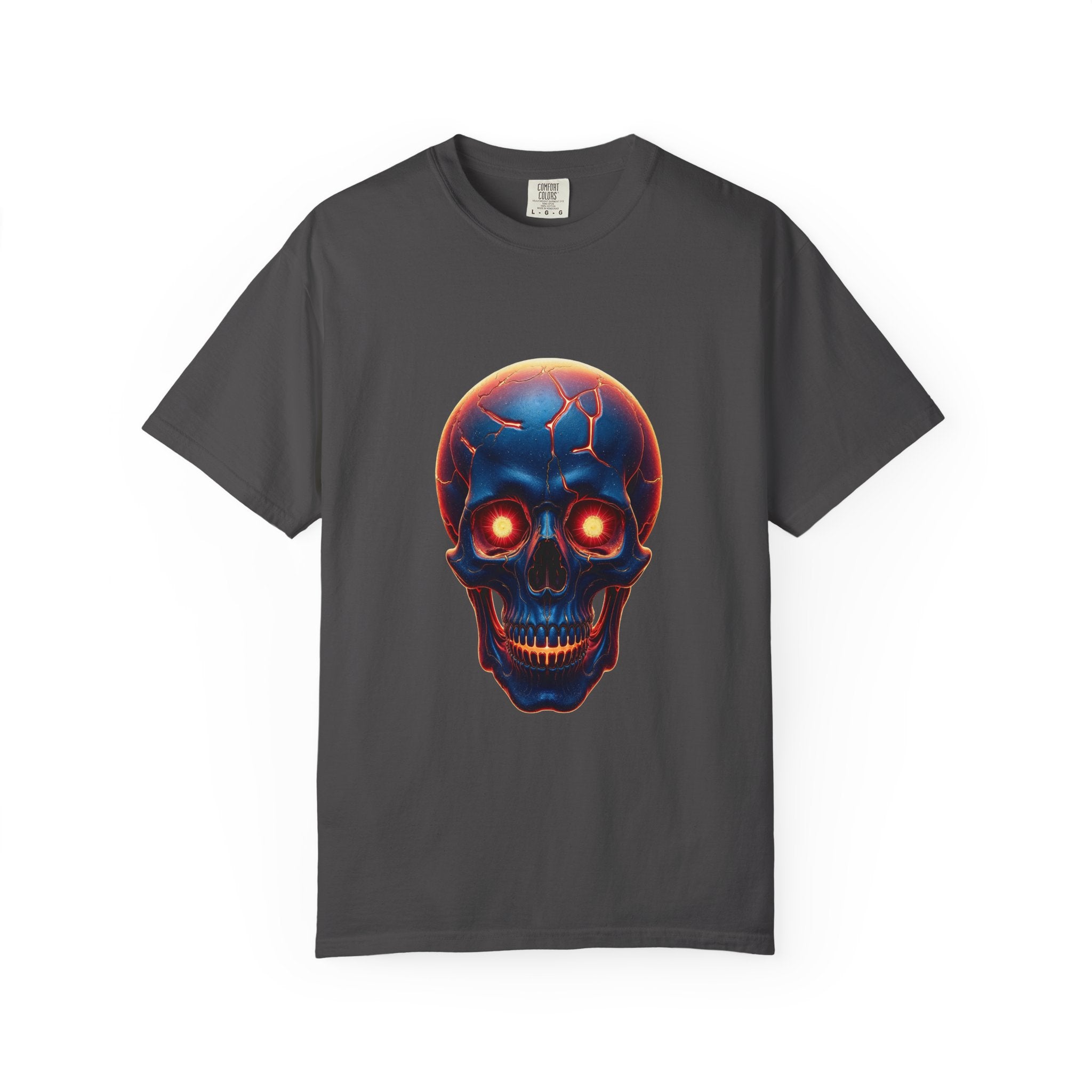 Glowing Neon Skull T-shirt | Fiery Skull Graphic Tee