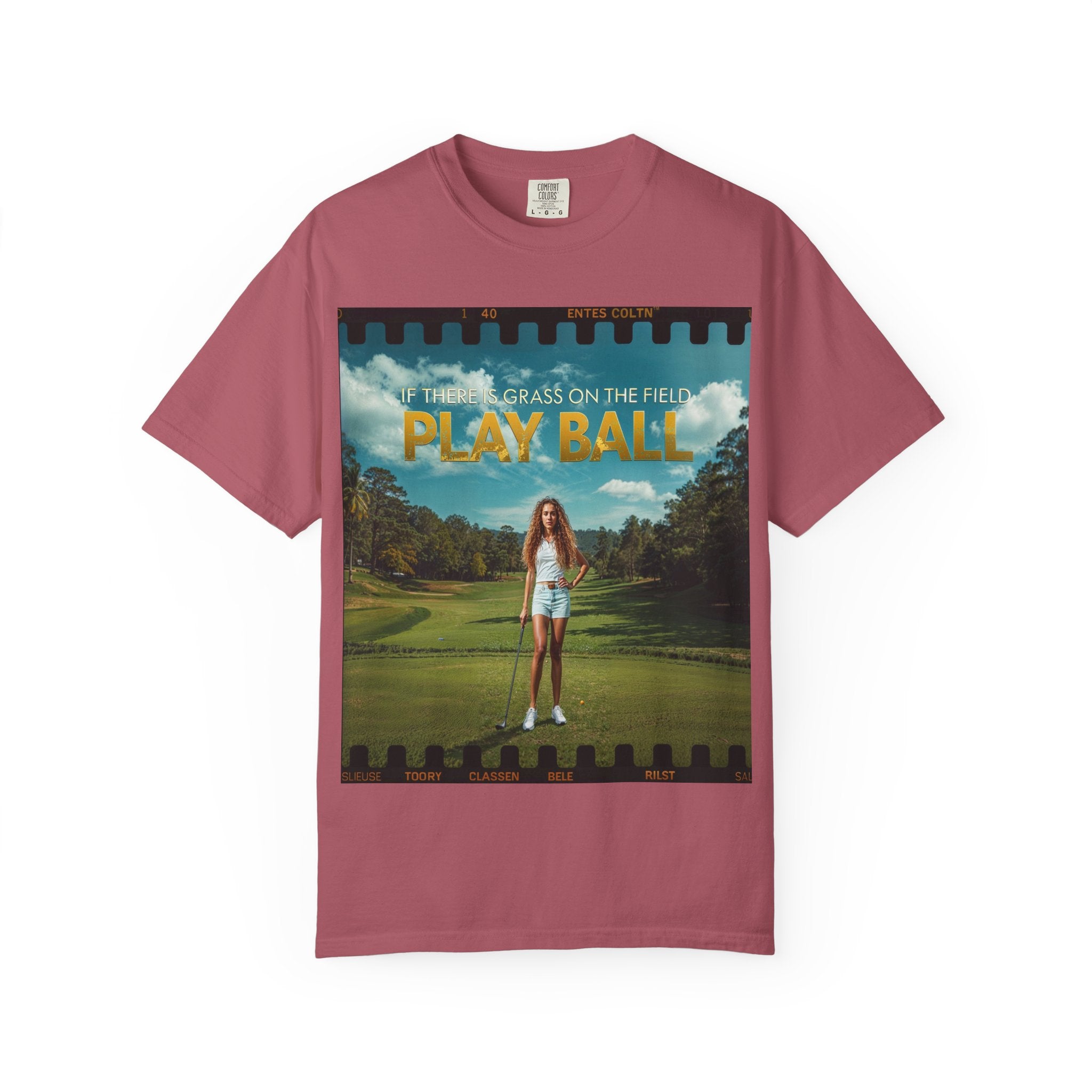 Play Ball golf scene T-shirt | retro golf course photo tee