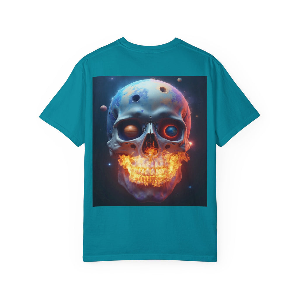 Glowing Neon Skull T-shirt | Fiery Skull Graphic Tee