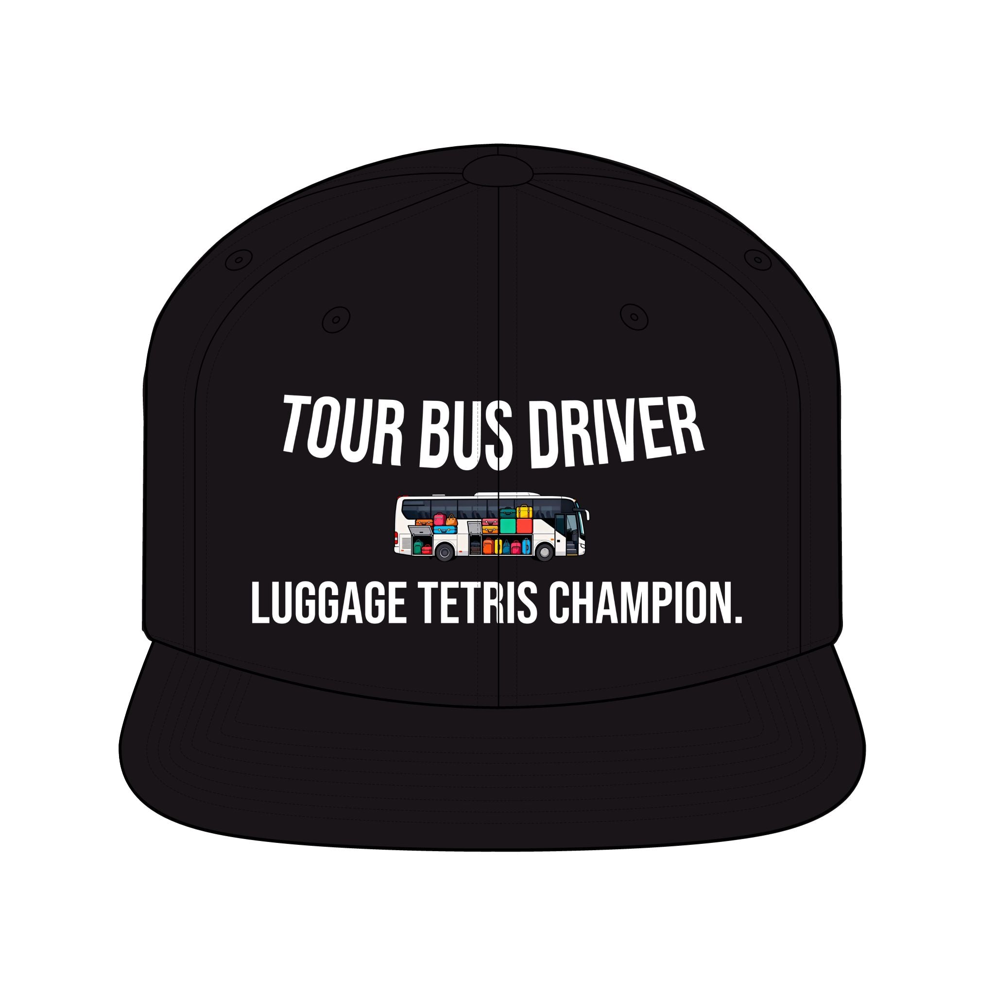Bus Driver Snapback Hat — "Luggage Tetris Champion" Novelty Cap