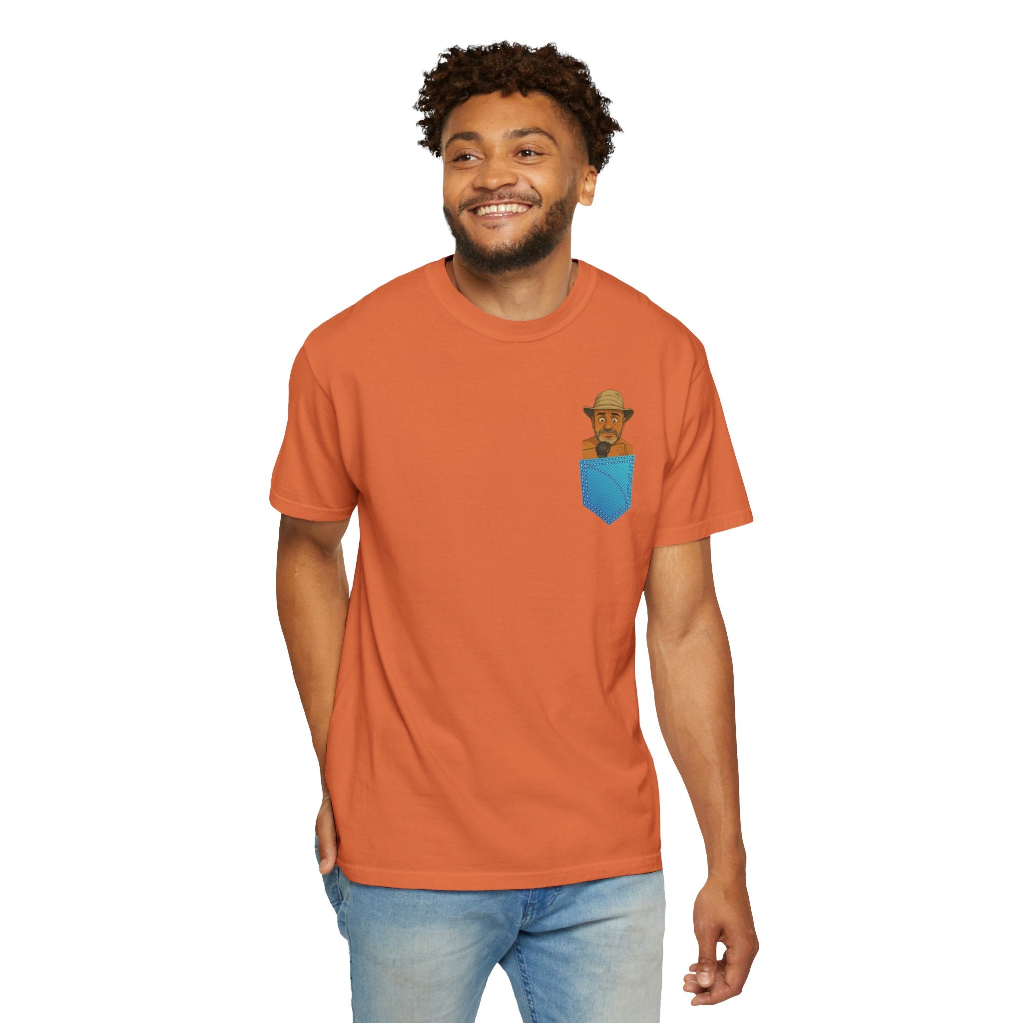 Pocket Graphic T-Shirt — Retro Explorer Watch Illustration & Quote