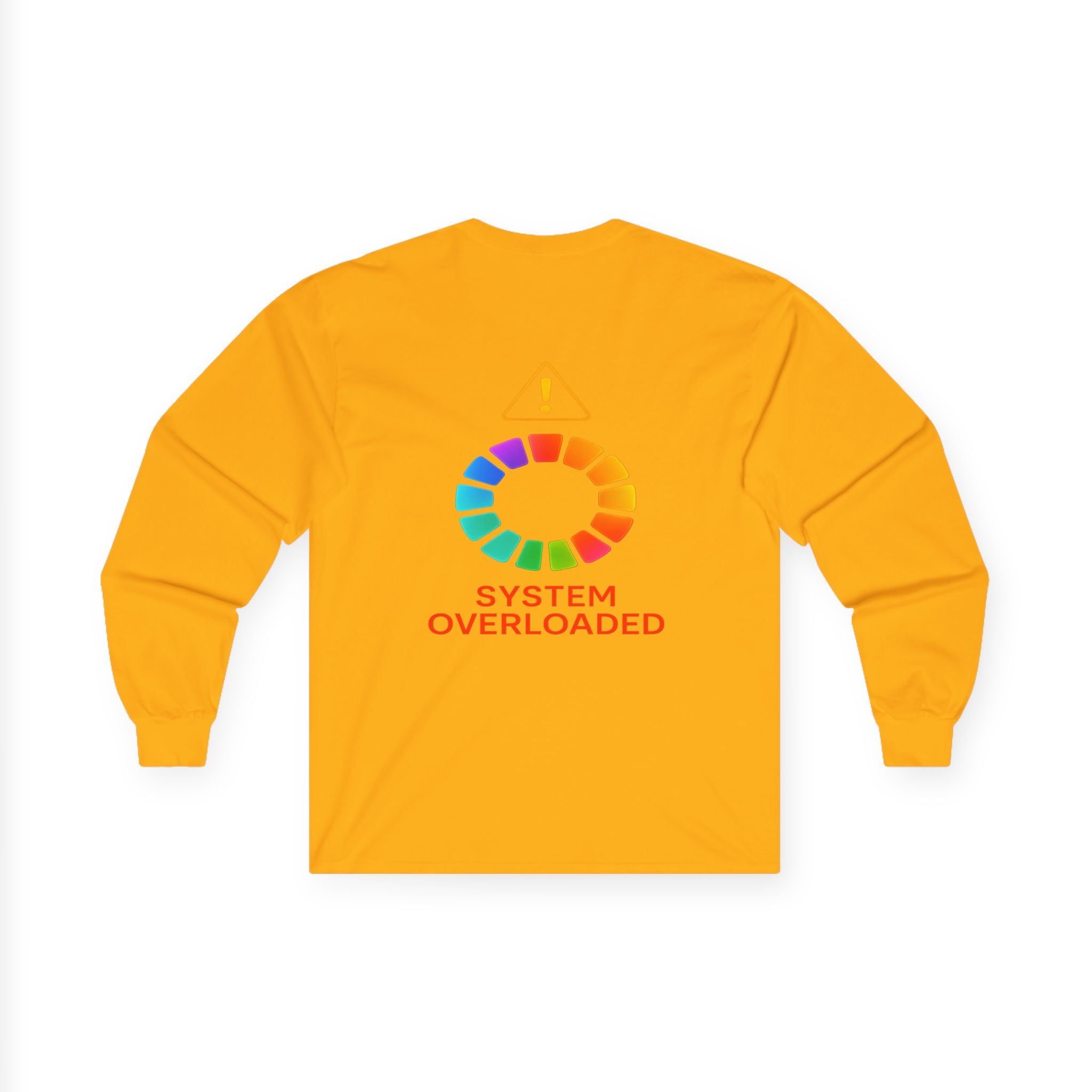 Professional Overthinker brain graphic Long Sleeve Tee | System Overloaded back design