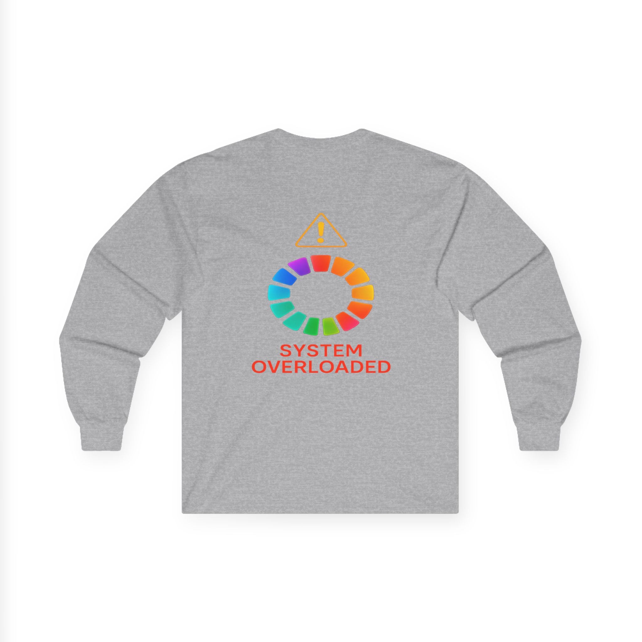 Professional Overthinker brain graphic Long Sleeve Tee | System Overloaded back design